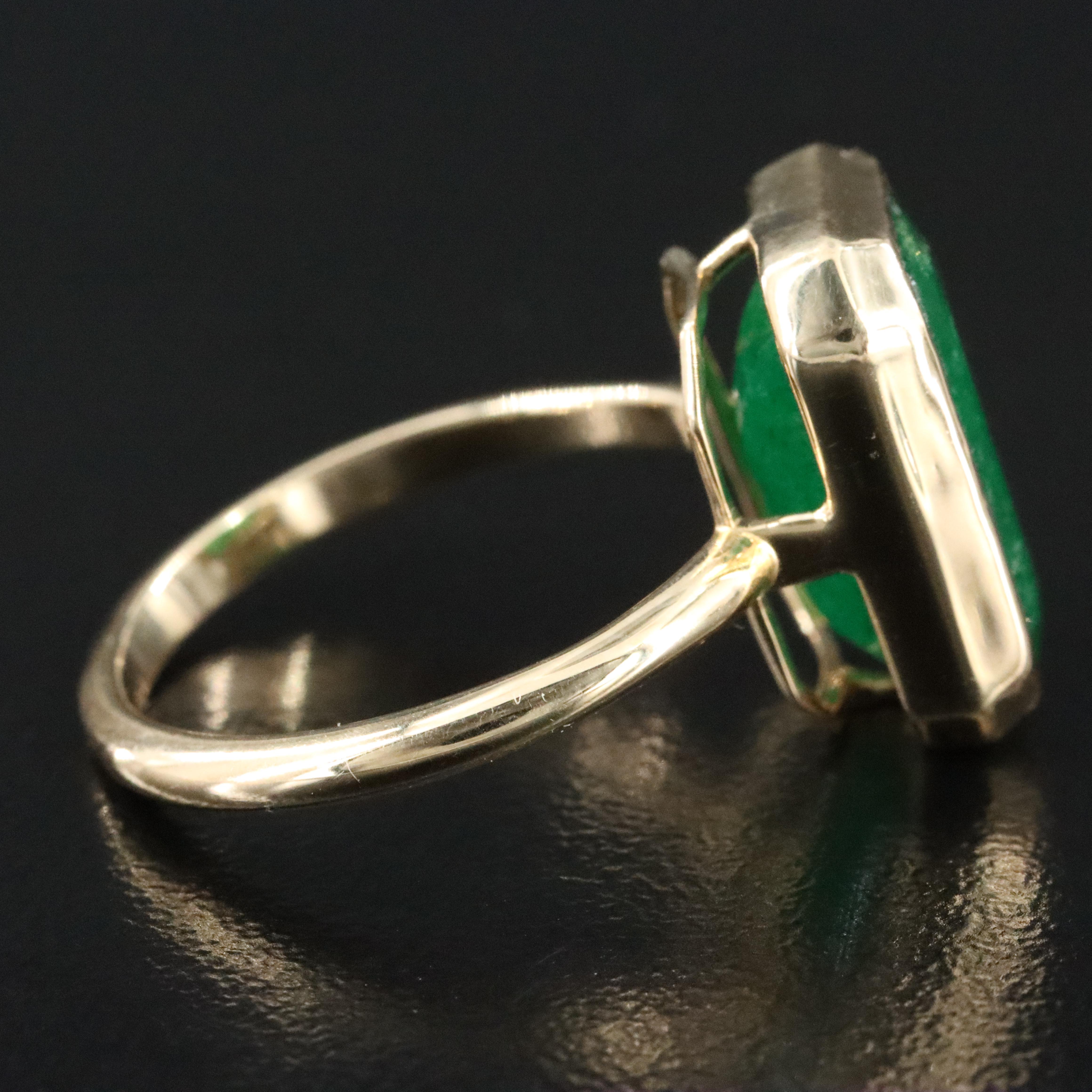 14K 5.44 CT Emerald Solitaire Ring