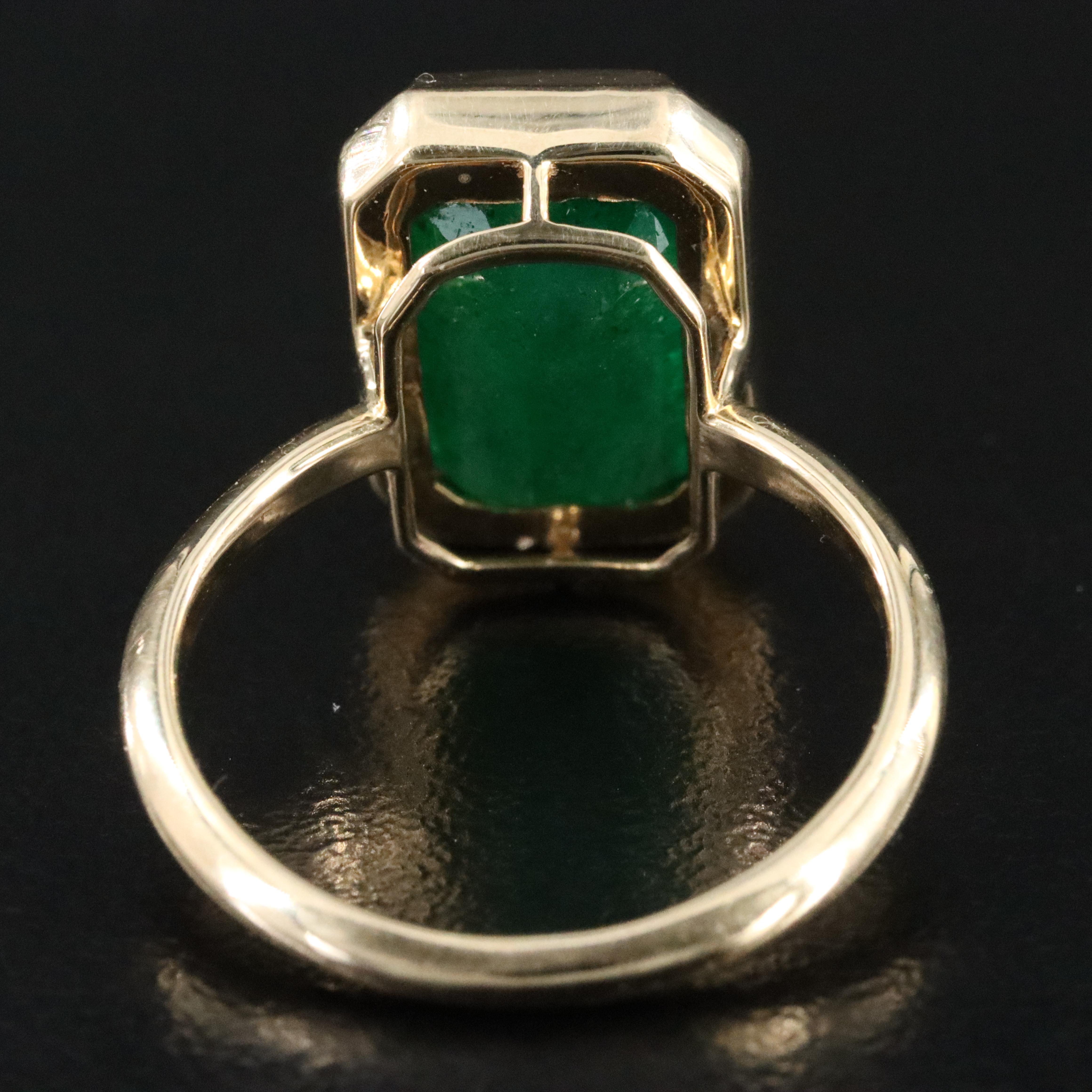 14K 5.44 CT Emerald Solitaire Ring