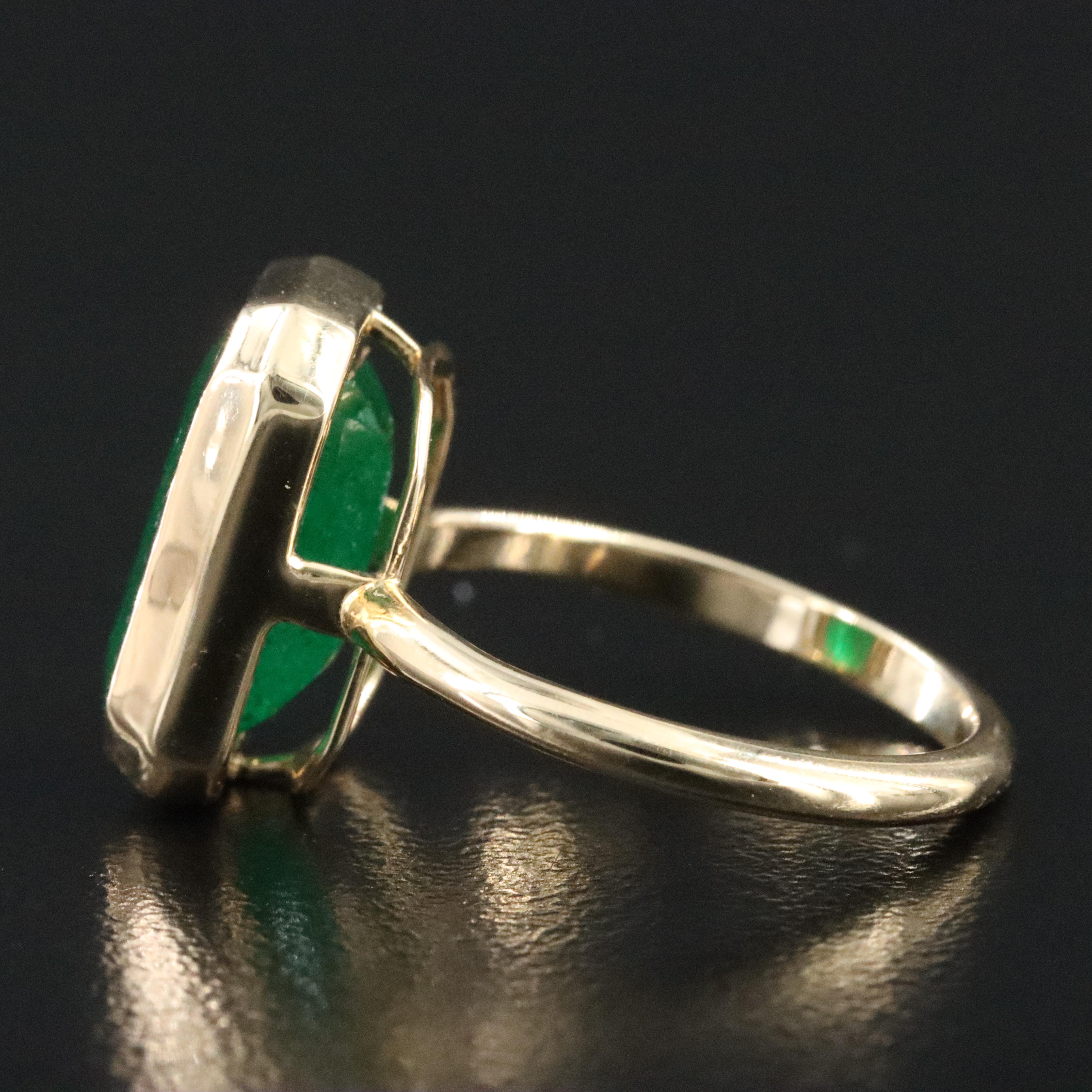 14K 5.44 CT Emerald Solitaire Ring