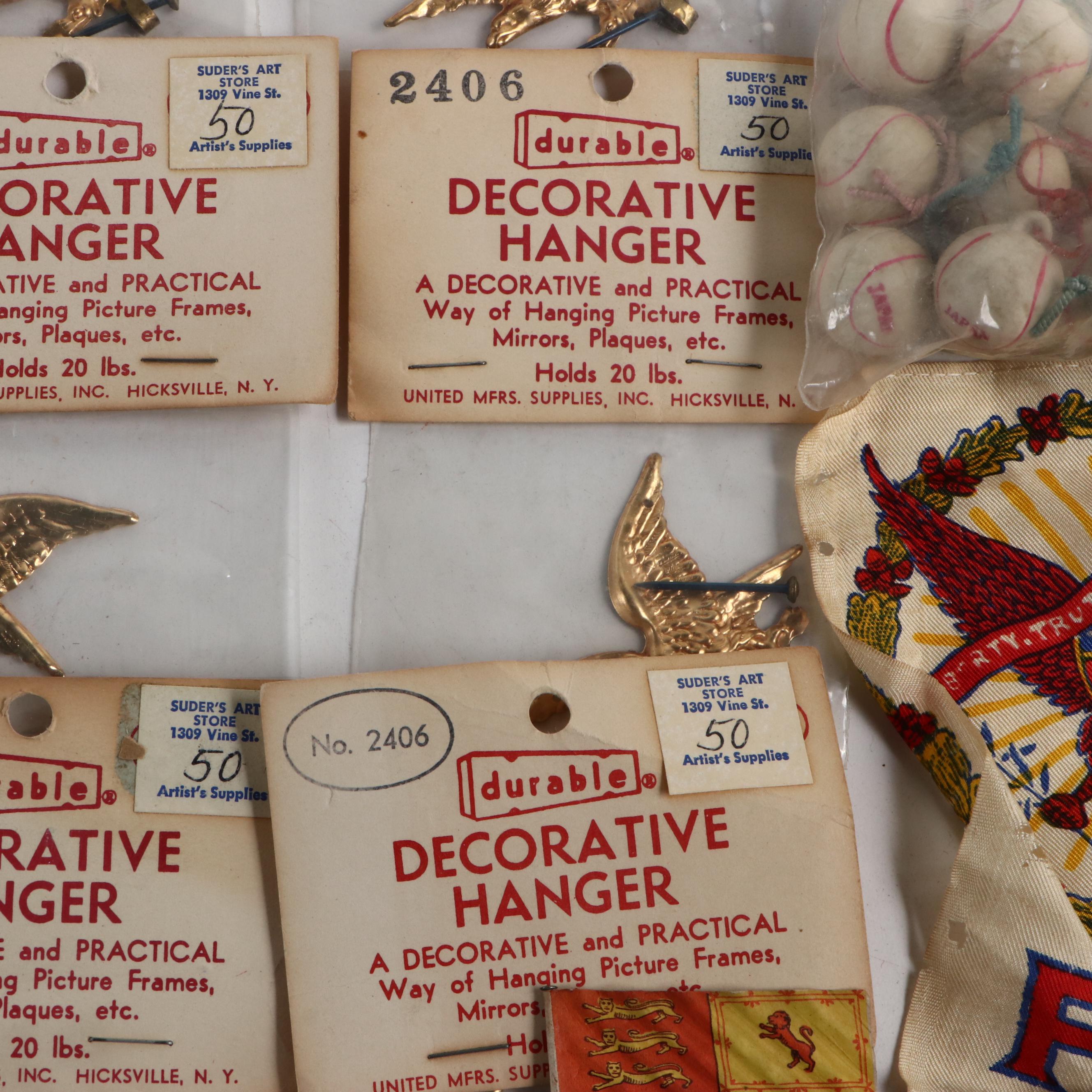 Eagle Decorative Hangers, Assorted English Flags and More, Early to Mid-20th C.
