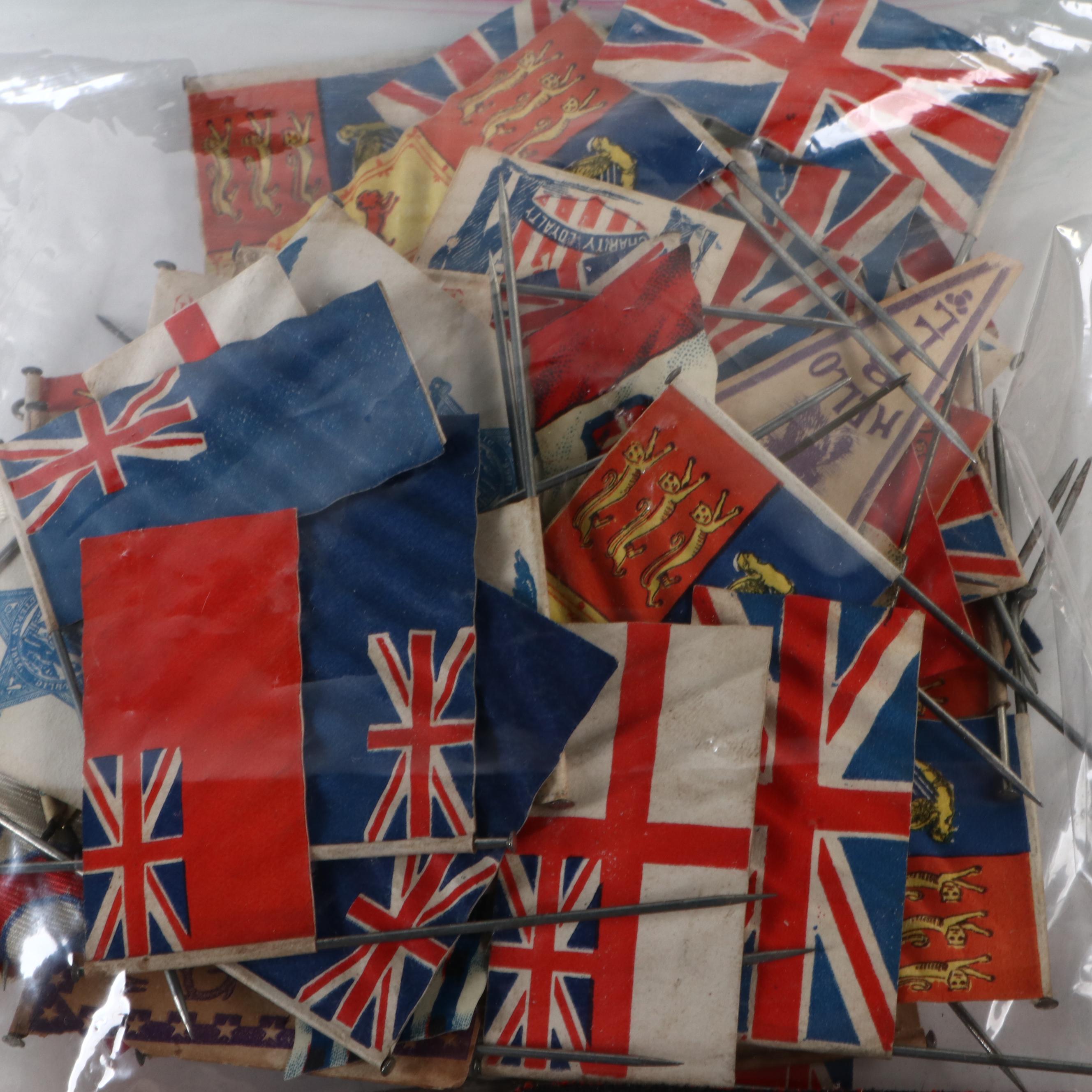 Eagle Decorative Hangers, Assorted English Flags and More, Early to Mid-20th C.