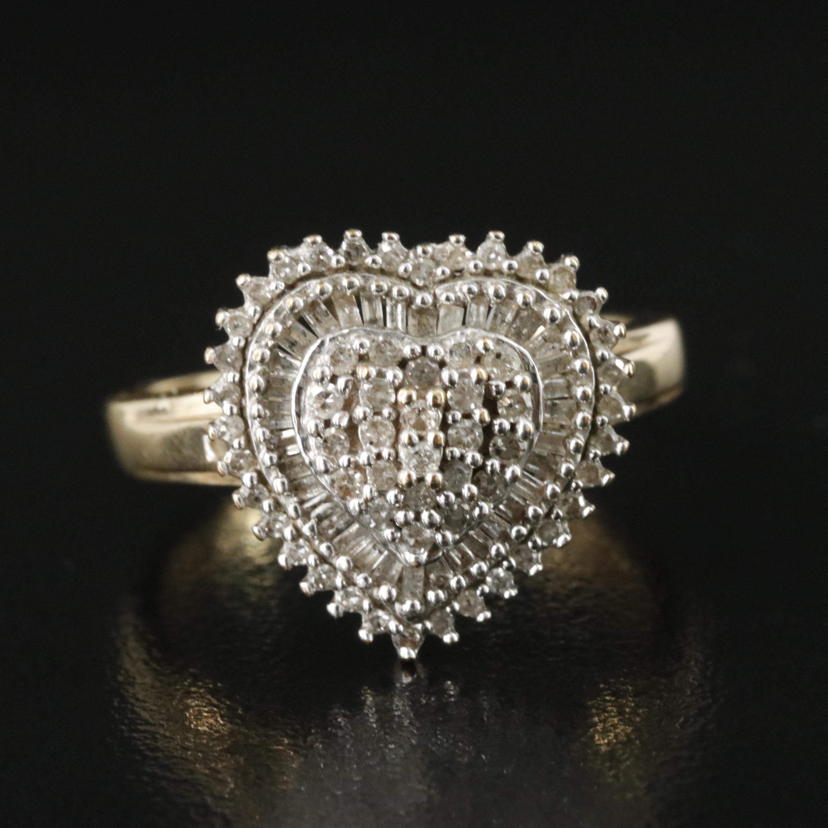 10K 0.54 CTW Diamond Heart Ring