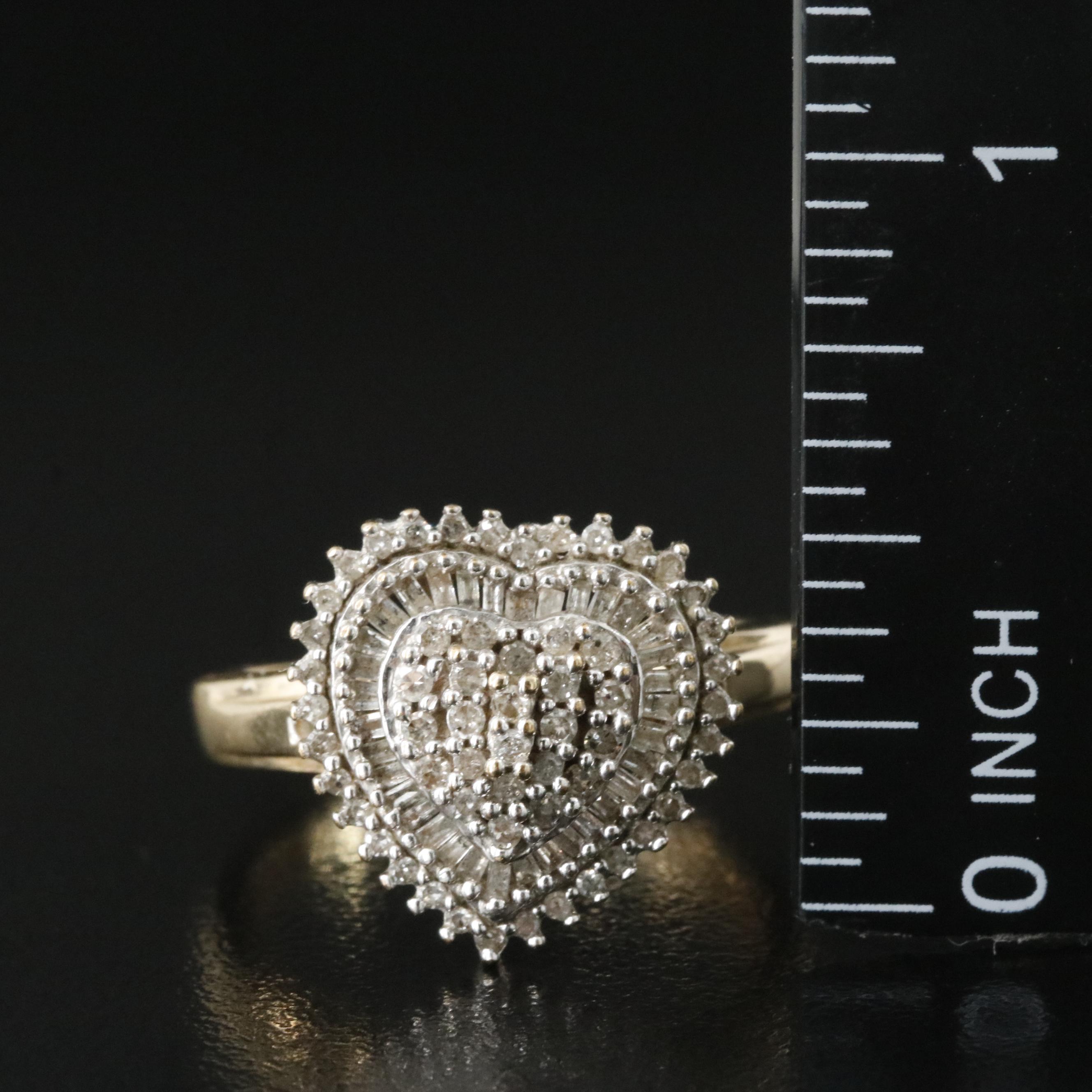 10K 0.54 CTW Diamond Heart Ring
