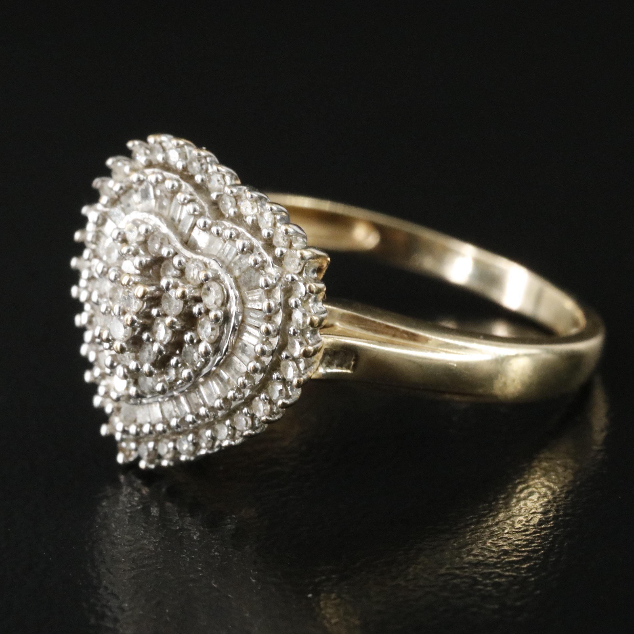 10K 0.54 CTW Diamond Heart Ring