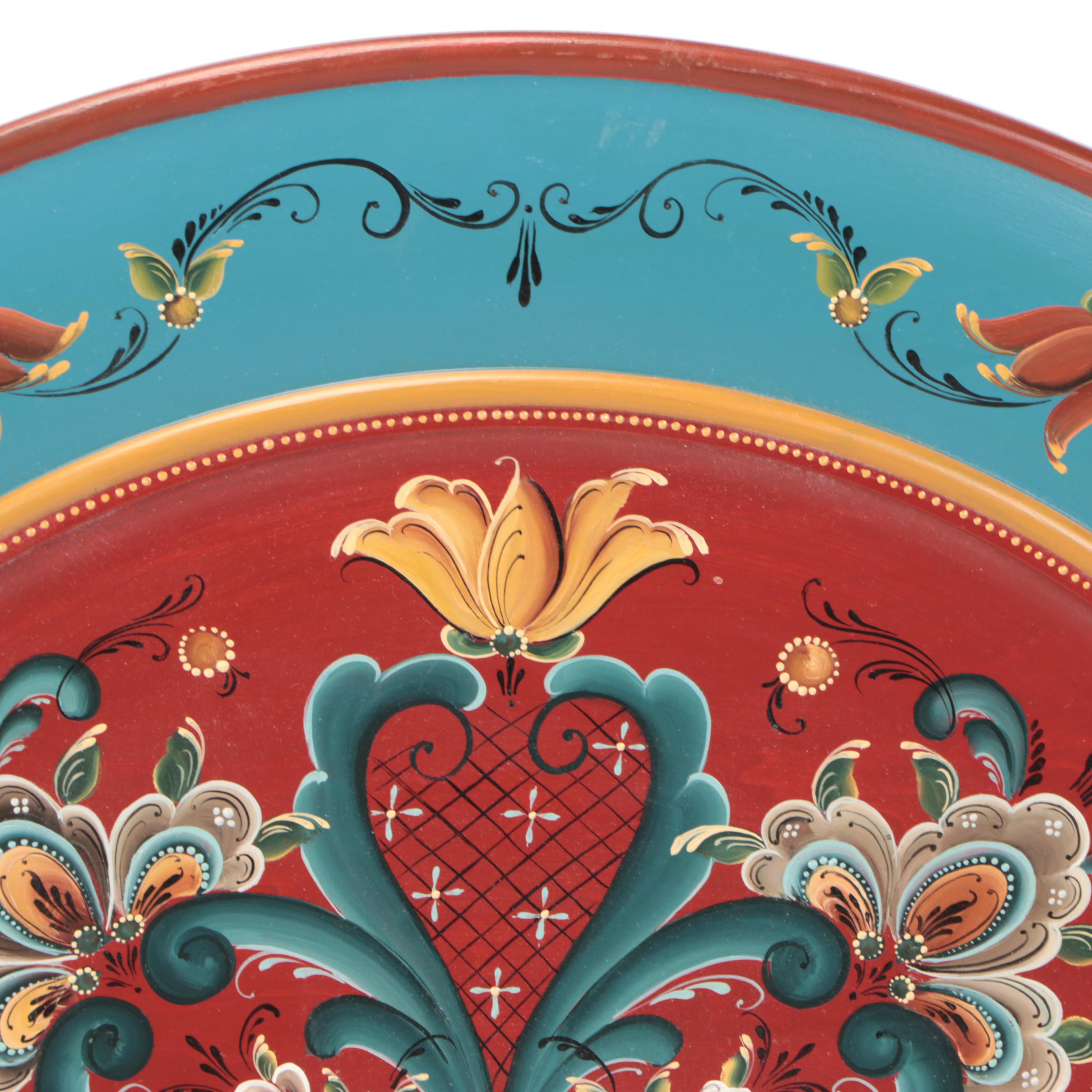 Rosemaling Hand-Painted Wooden Wall Art