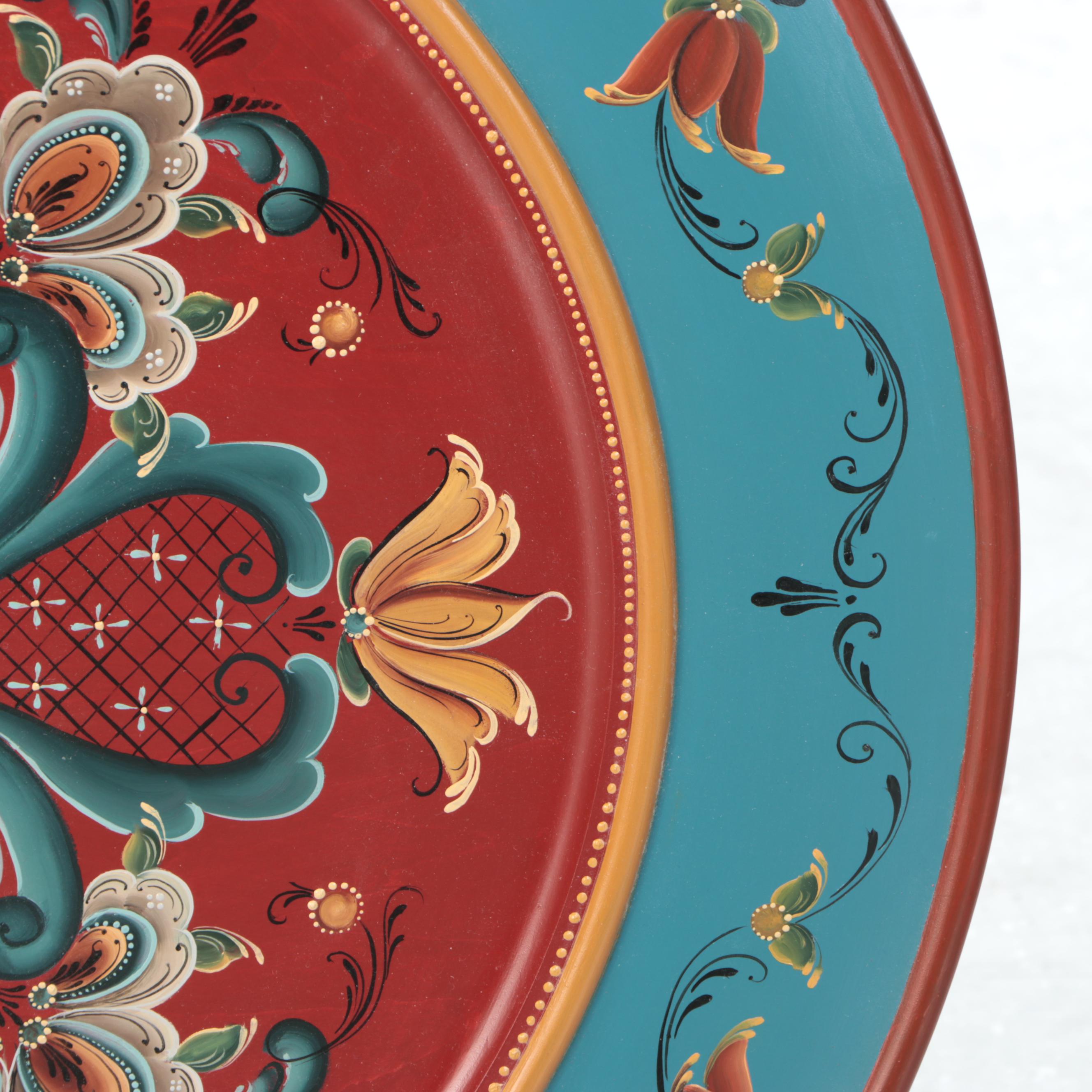 Rosemaling Hand-Painted Wooden Wall Art