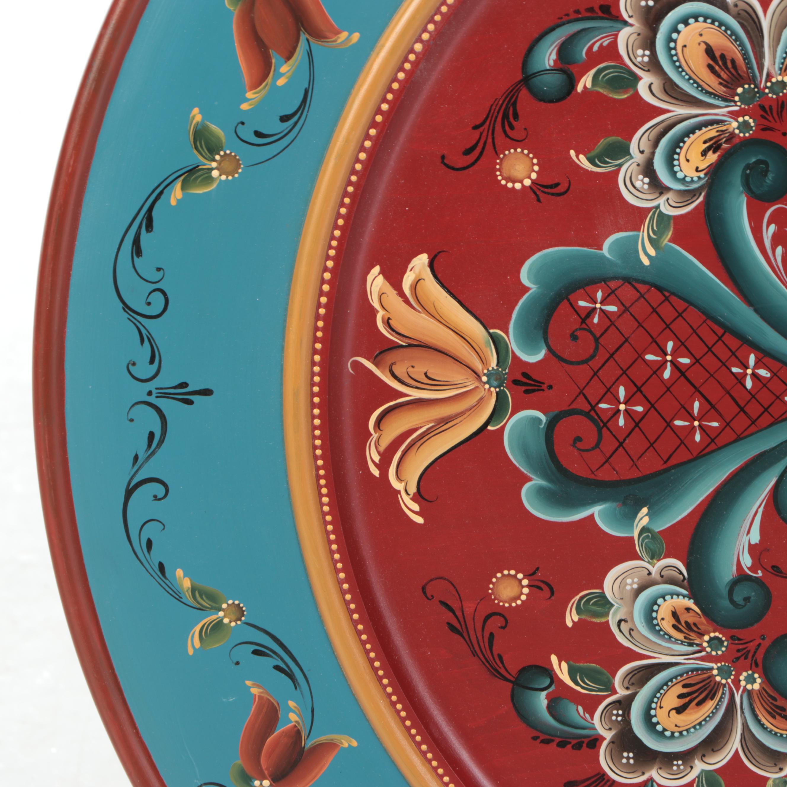 Rosemaling Hand-Painted Wooden Wall Art