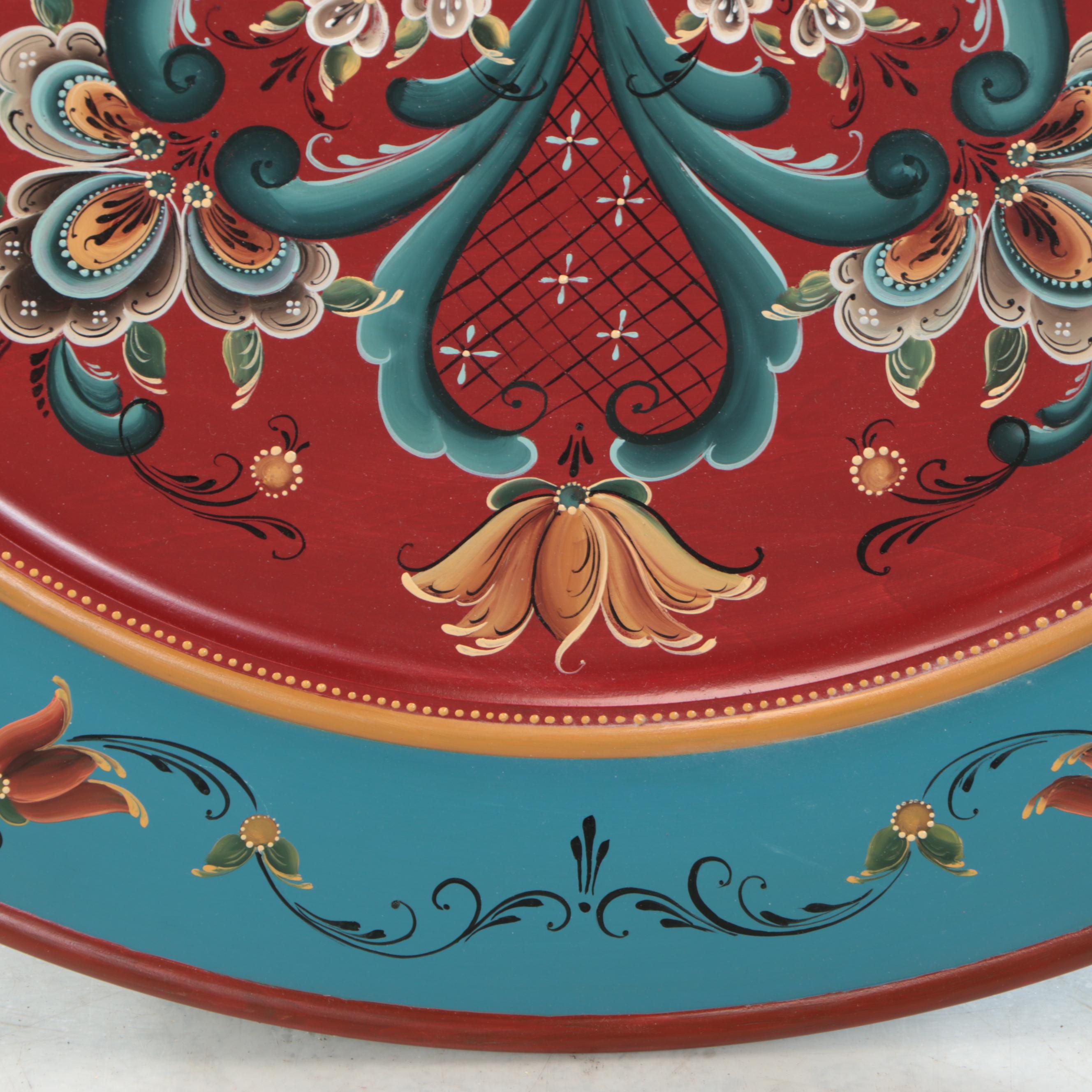 Rosemaling Hand-Painted Wooden Wall Art