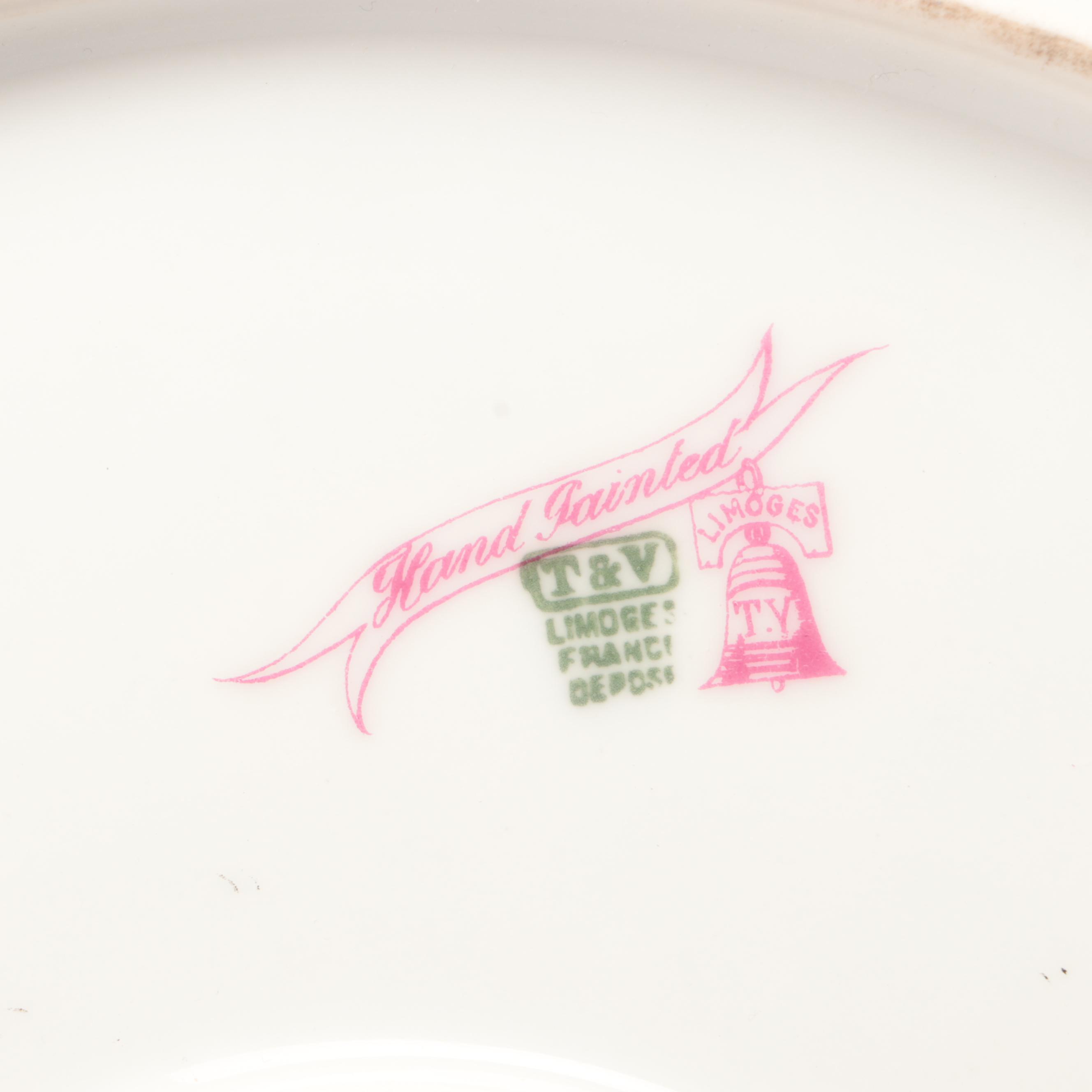 European Floral Porcelain Plates and Vases with Other Table Accessories