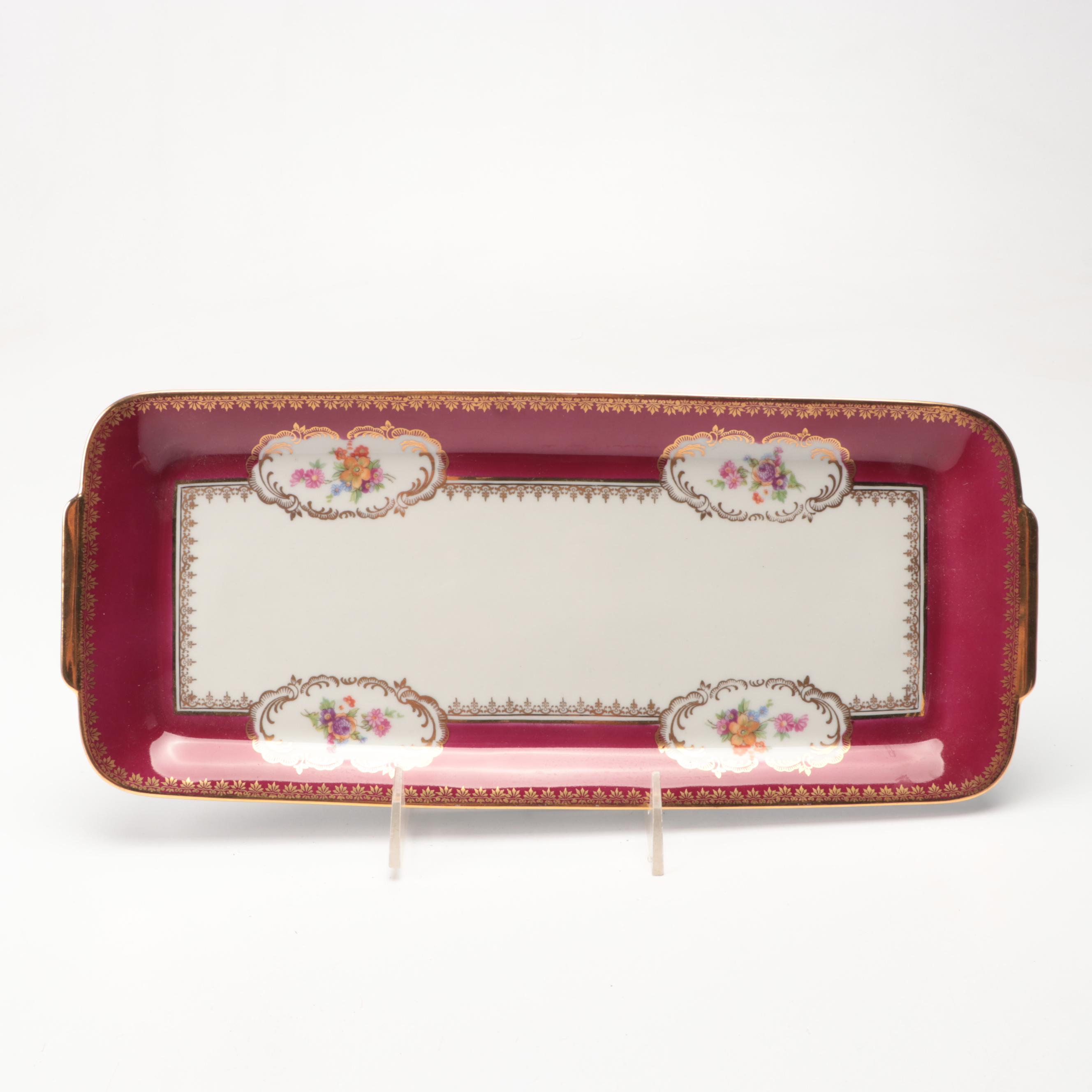 European Floral Porcelain Plates and Vases with Other Table Accessories