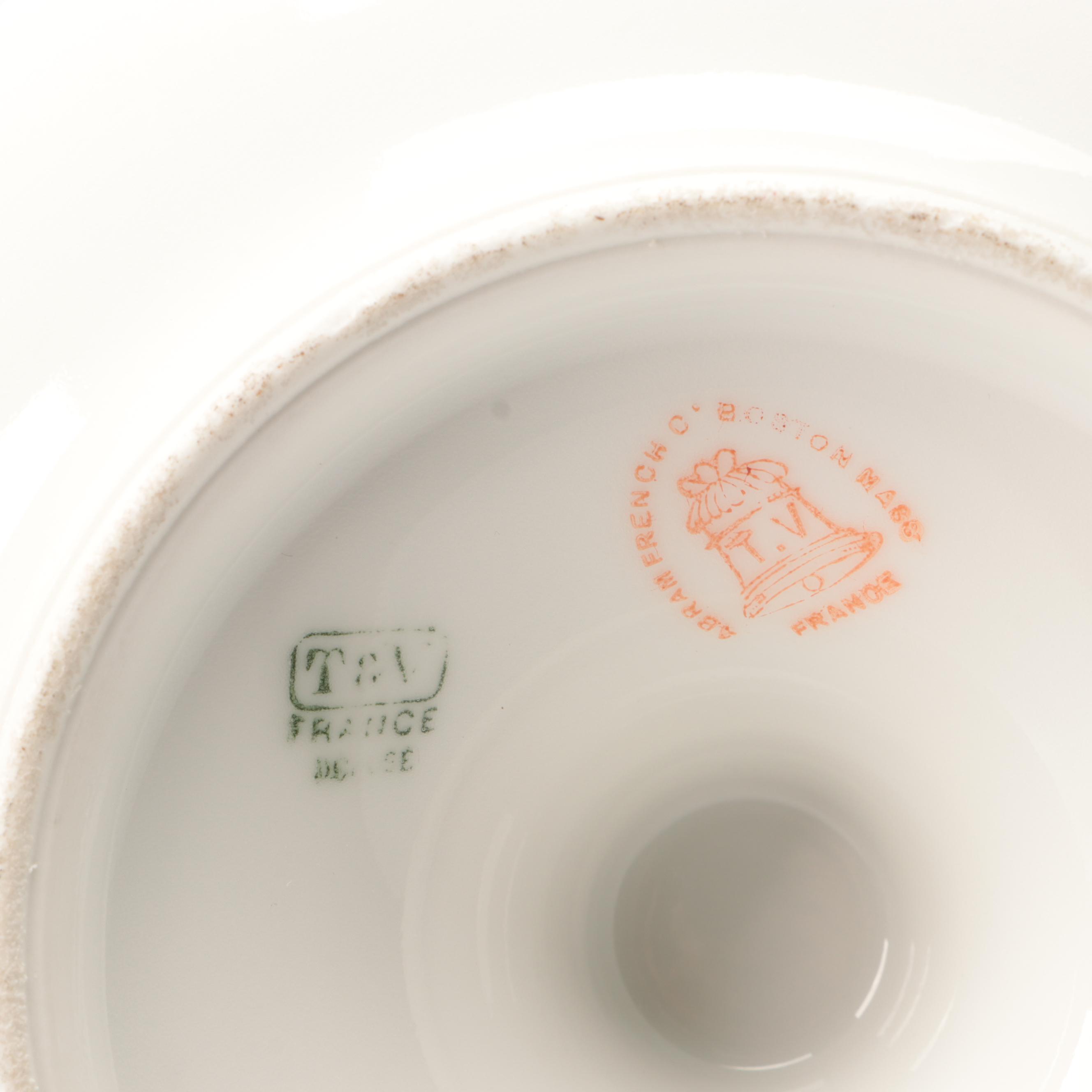 European Floral Porcelain Plates and Vases with Other Table Accessories