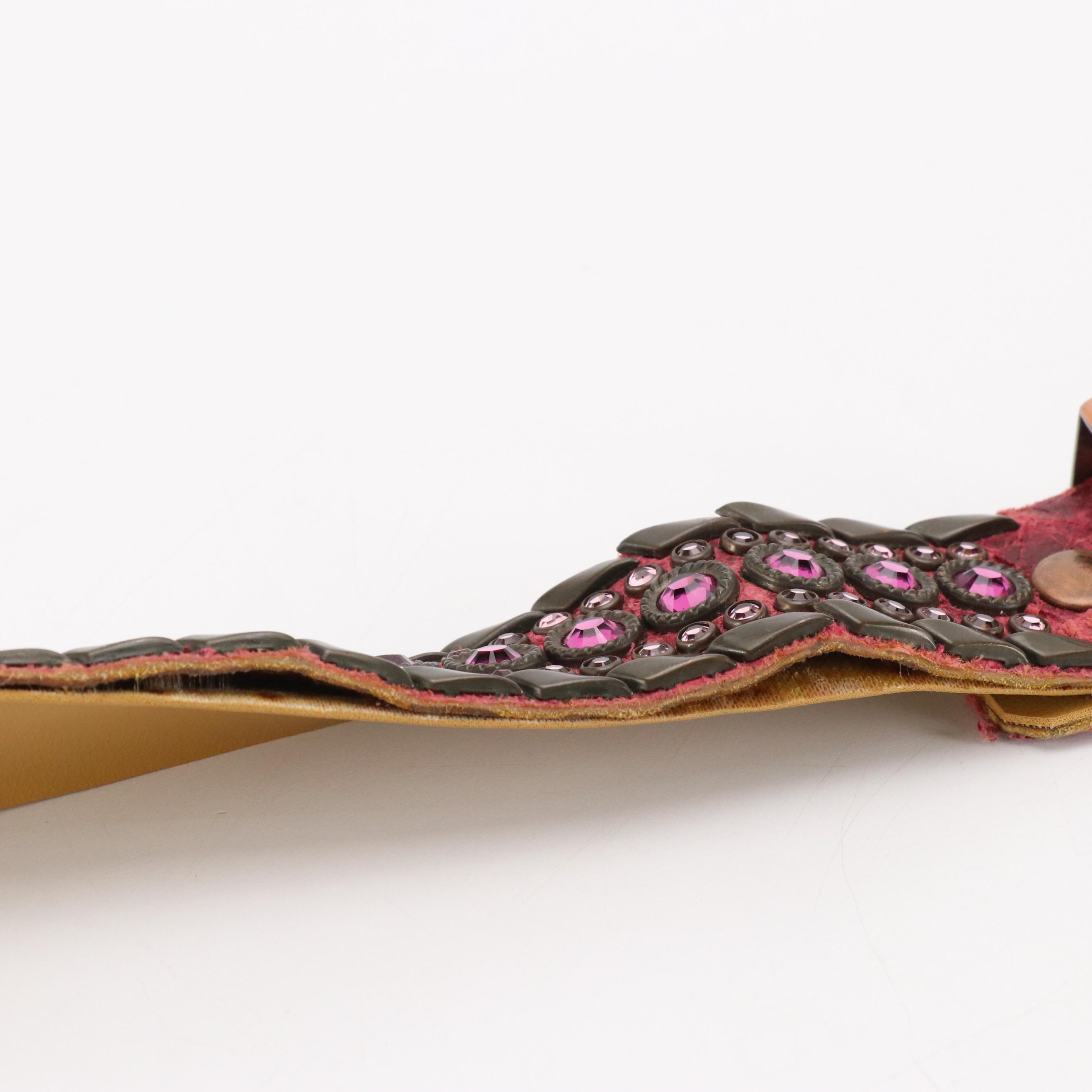 Kippys Western Belt in Pink Crystal Embellished Leather