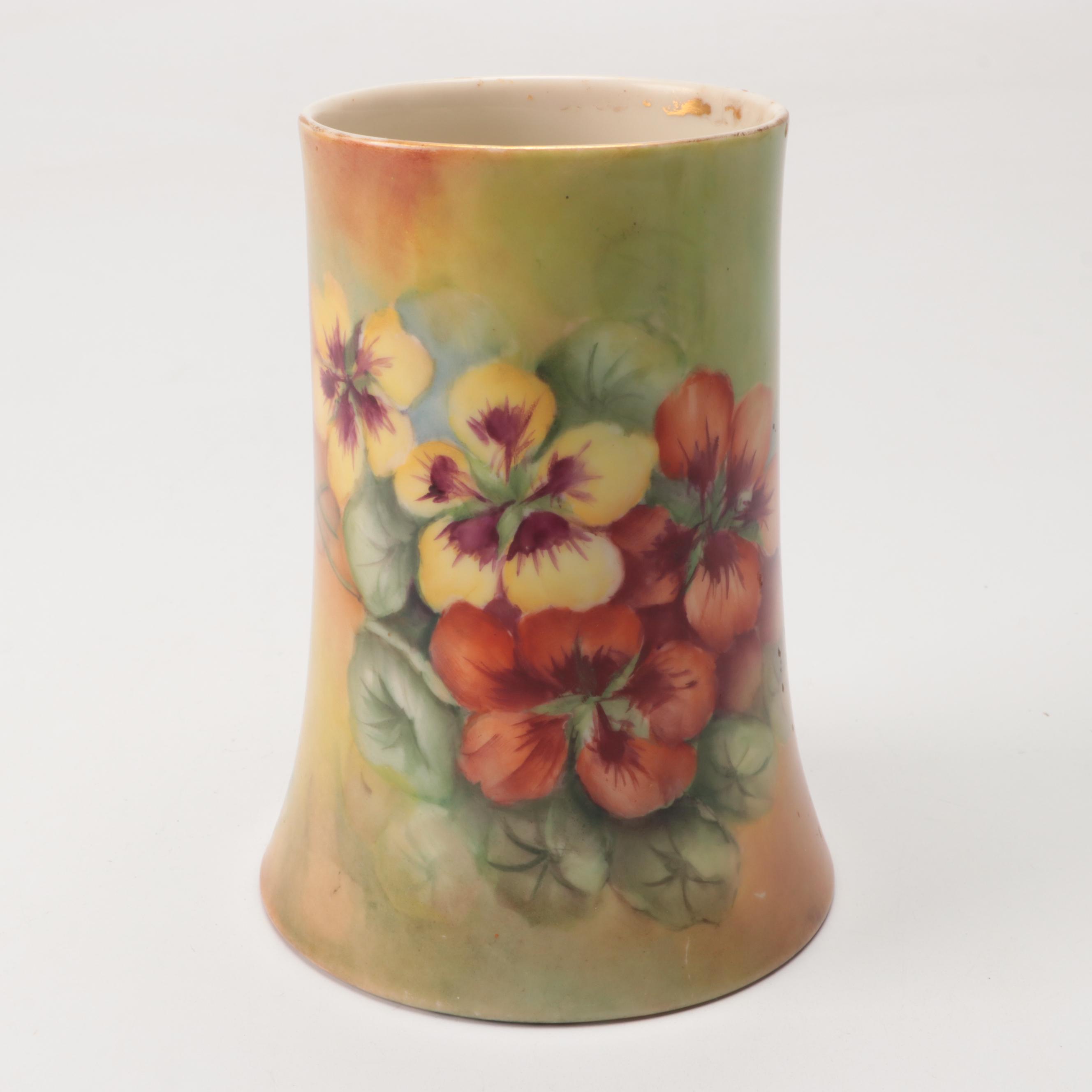 European Floral Porcelain Plates and Vases with Other Table Accessories