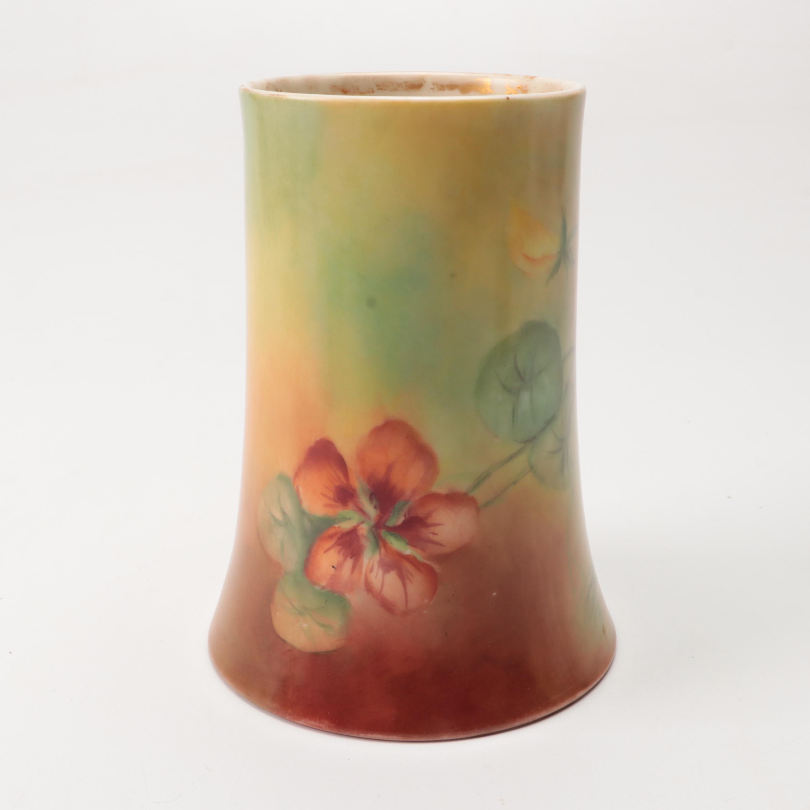 European Floral Porcelain Plates and Vases with Other Table Accessories