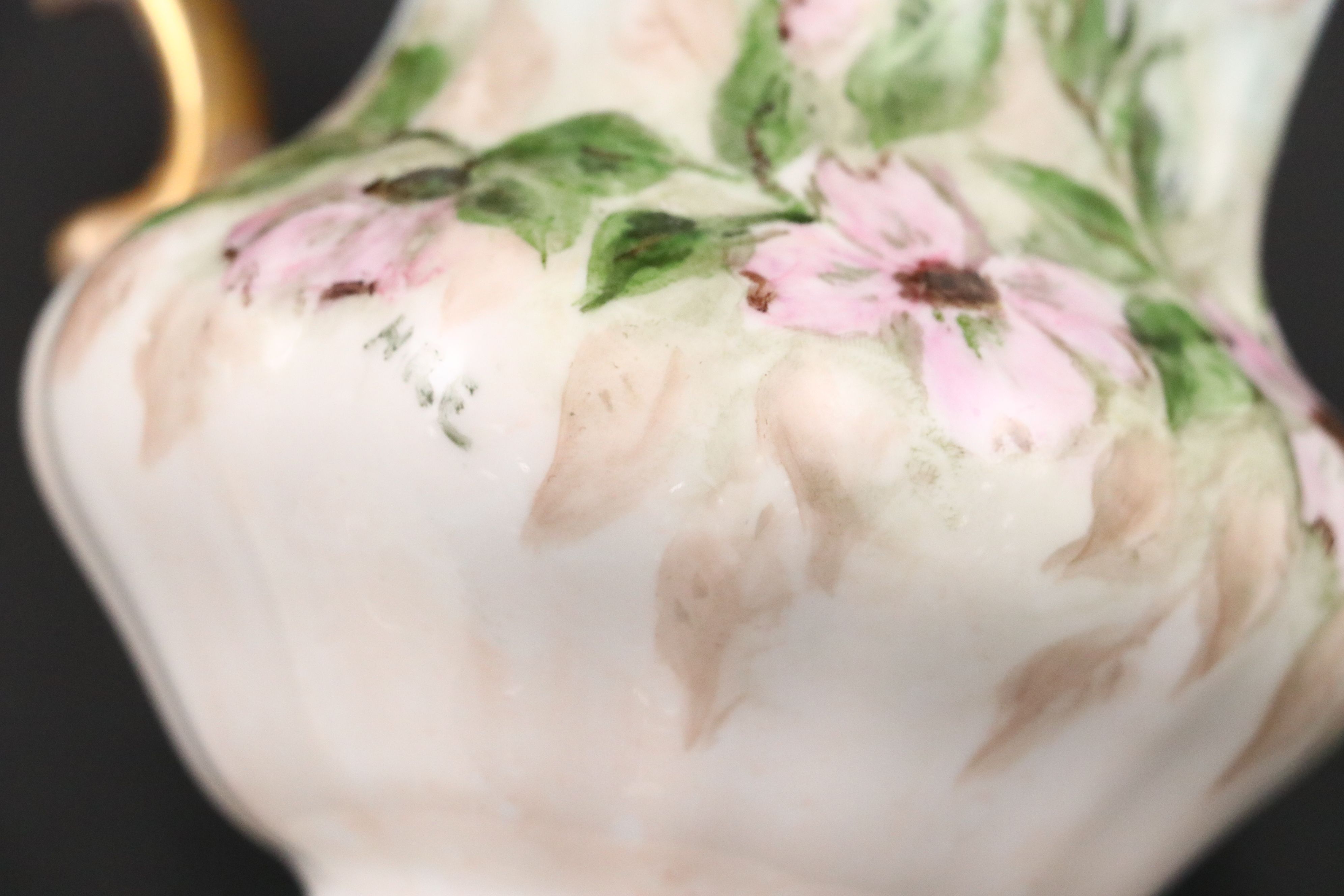 Hand-Painted Porcelain Serveware and Gilt Tumblers