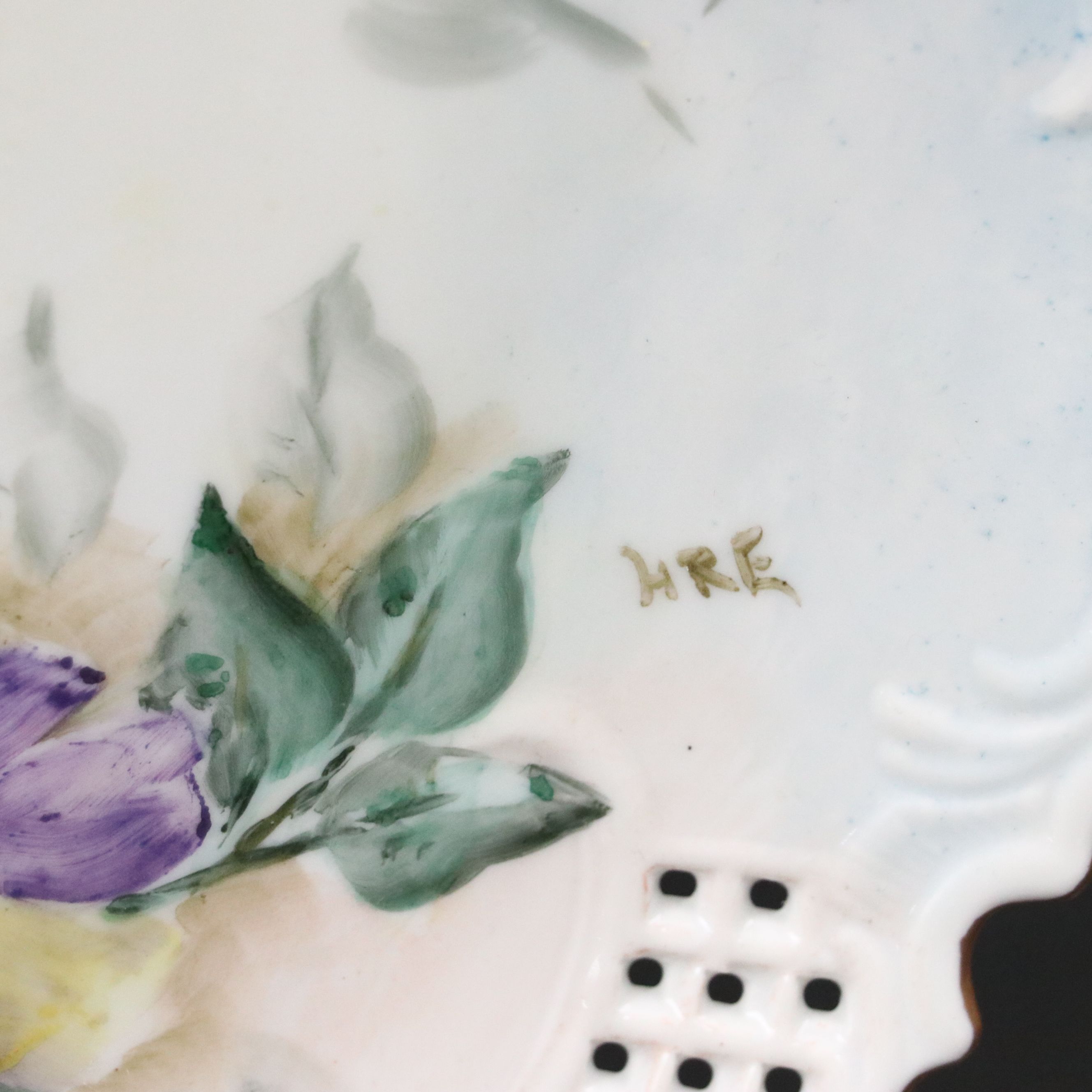 Hand-Painted Porcelain Serveware and Gilt Tumblers