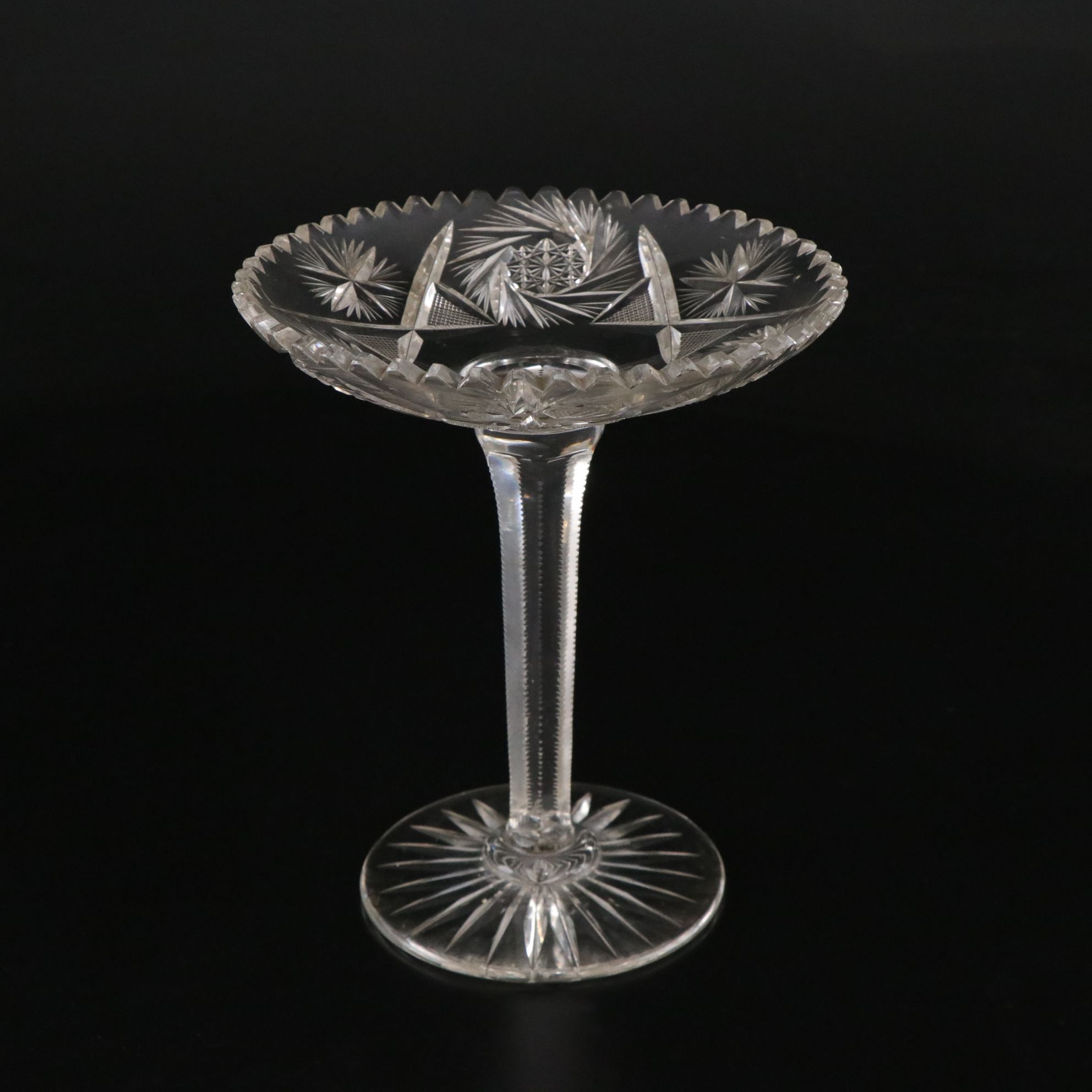American Brilliant Crystal Compote, Vases & Bowl