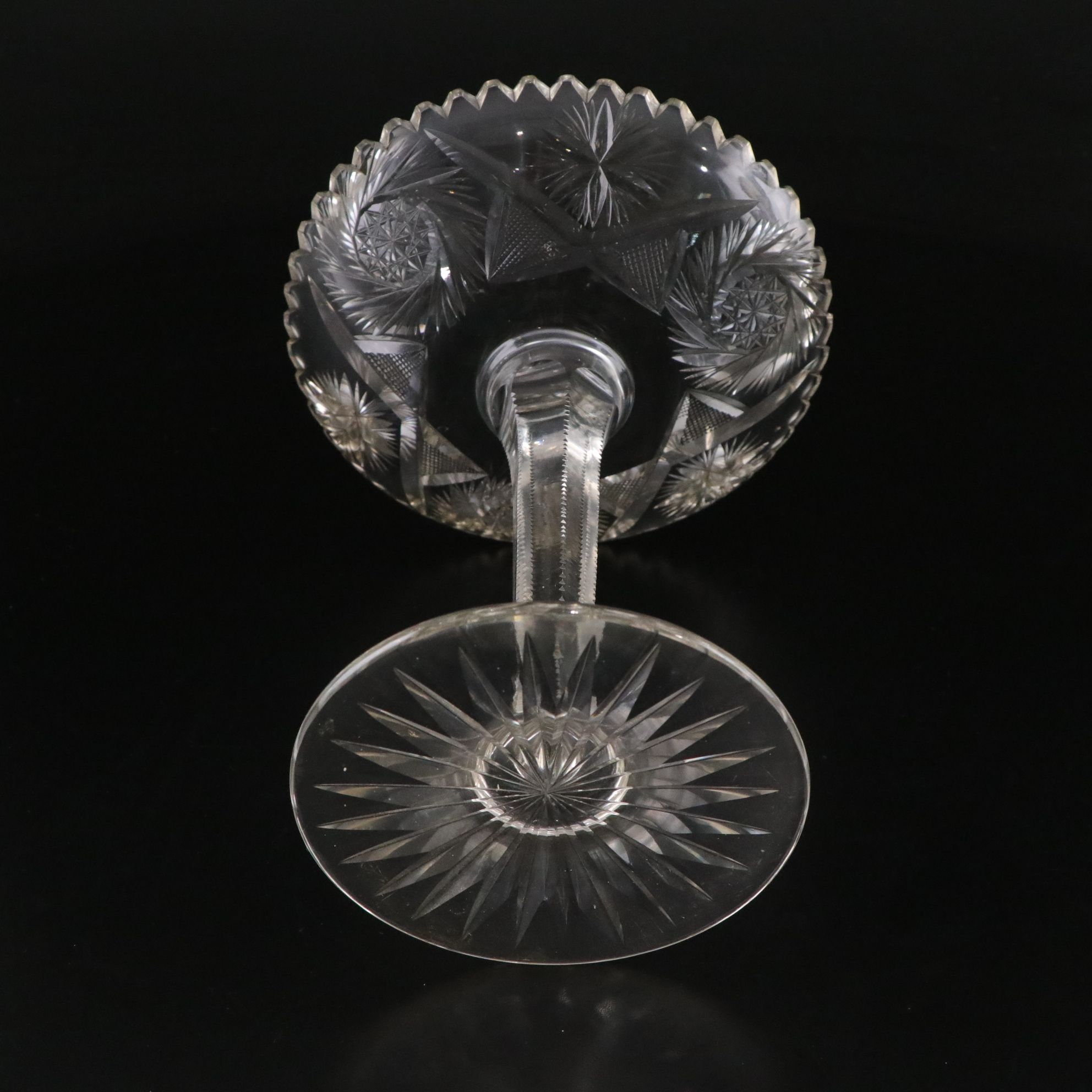 American Brilliant Crystal Compote, Vases & Bowl