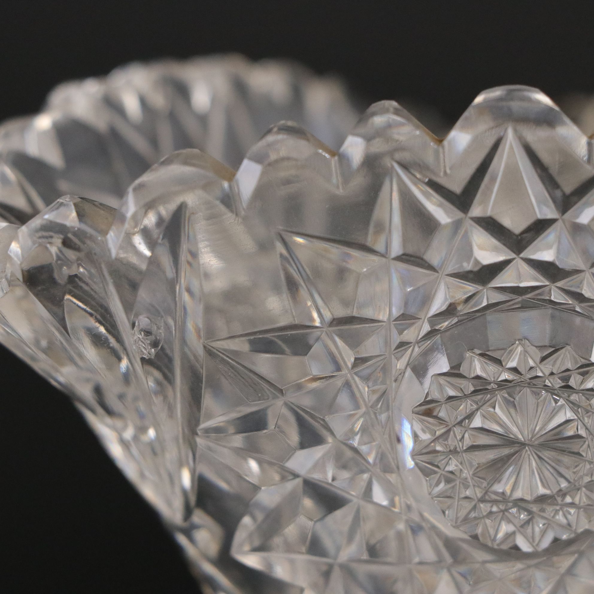 American Brilliant Crystal Compote, Vases & Bowl