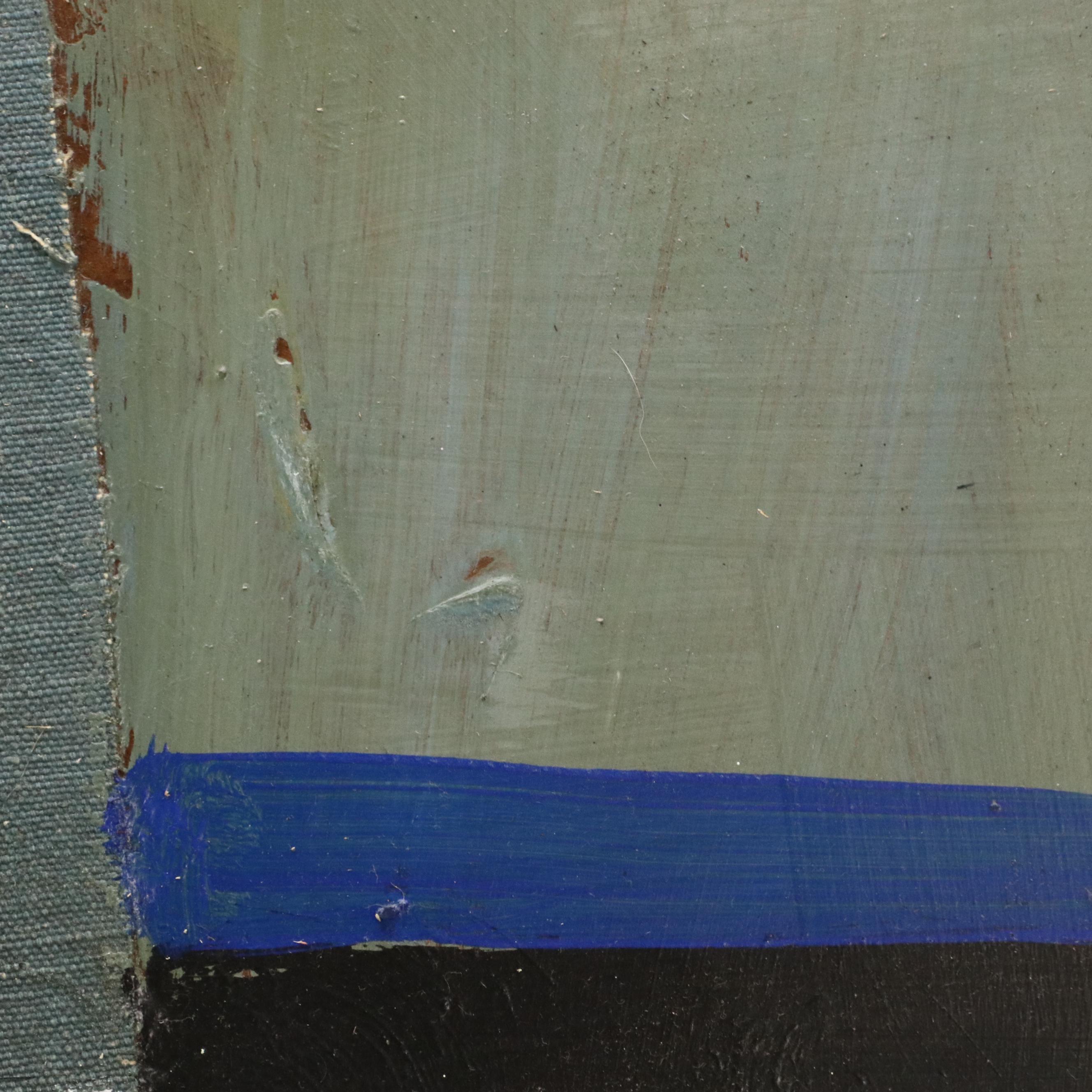 Robert Beaven Geometric Mixed Media Painting "Sea Coast Village"