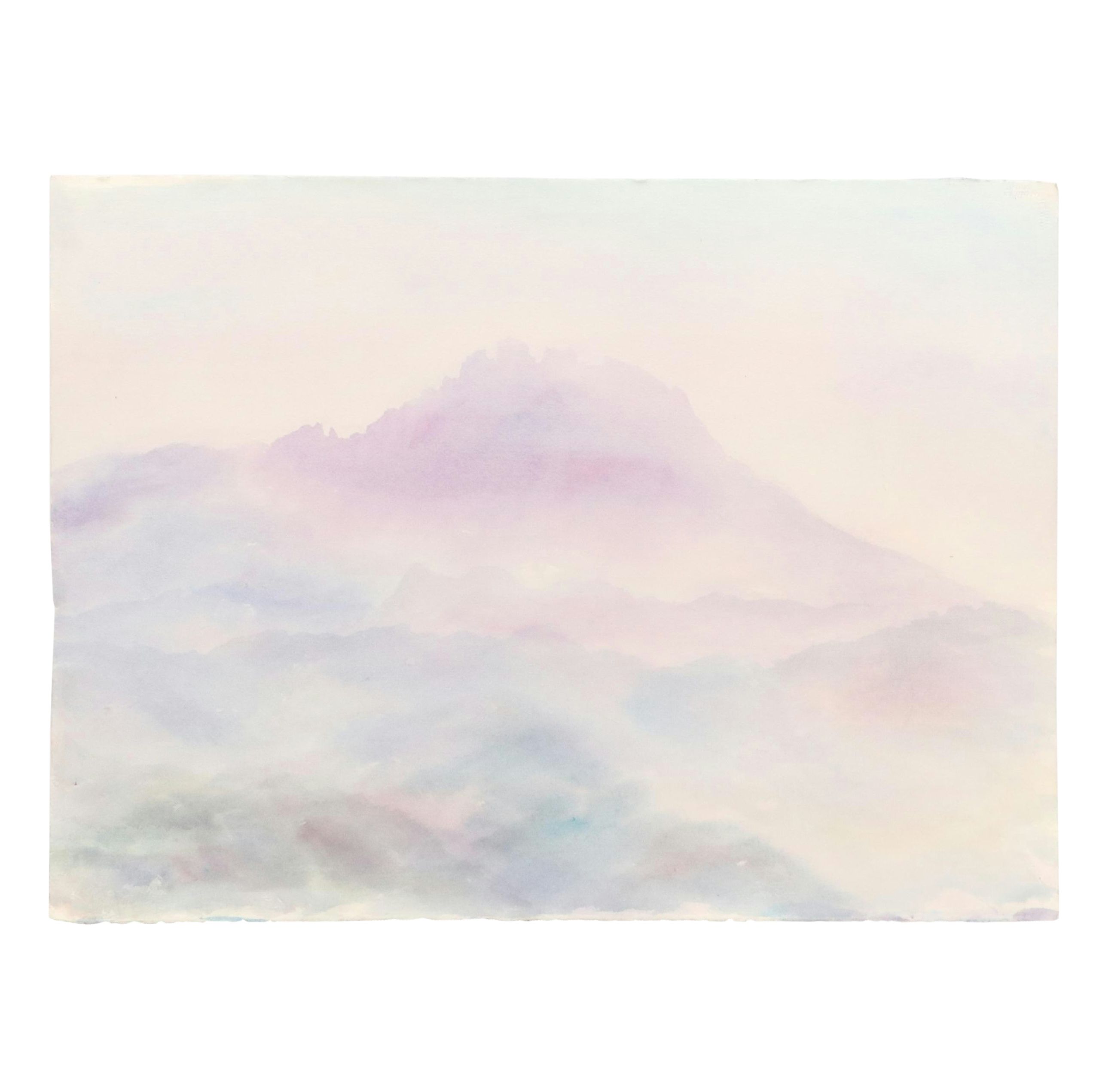Mountainous Landscape Watercolor Painting, Late 20th/21st Century