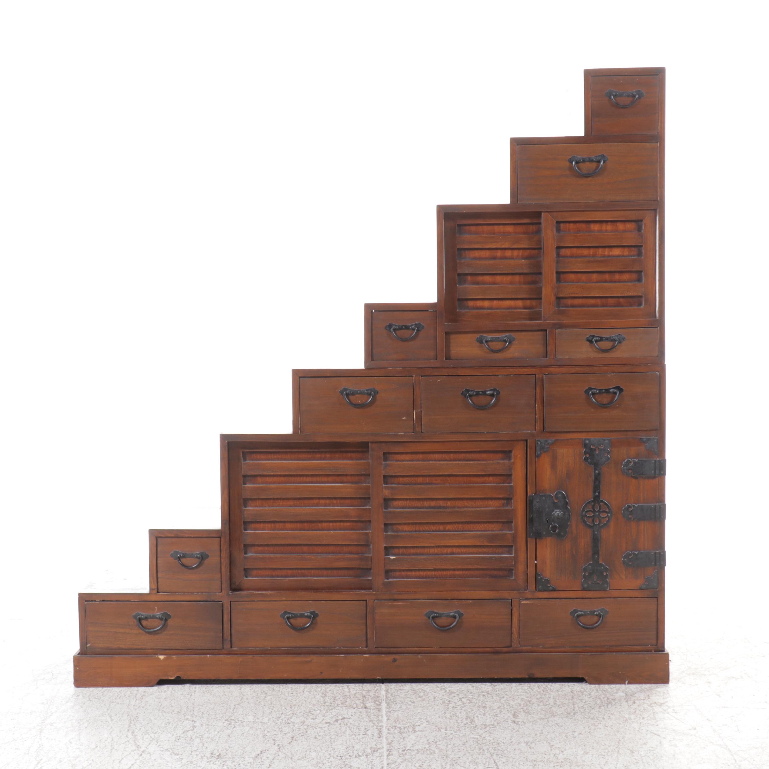 Japanese Tansu Step Cabinet, Late 20th/Early 21st Century