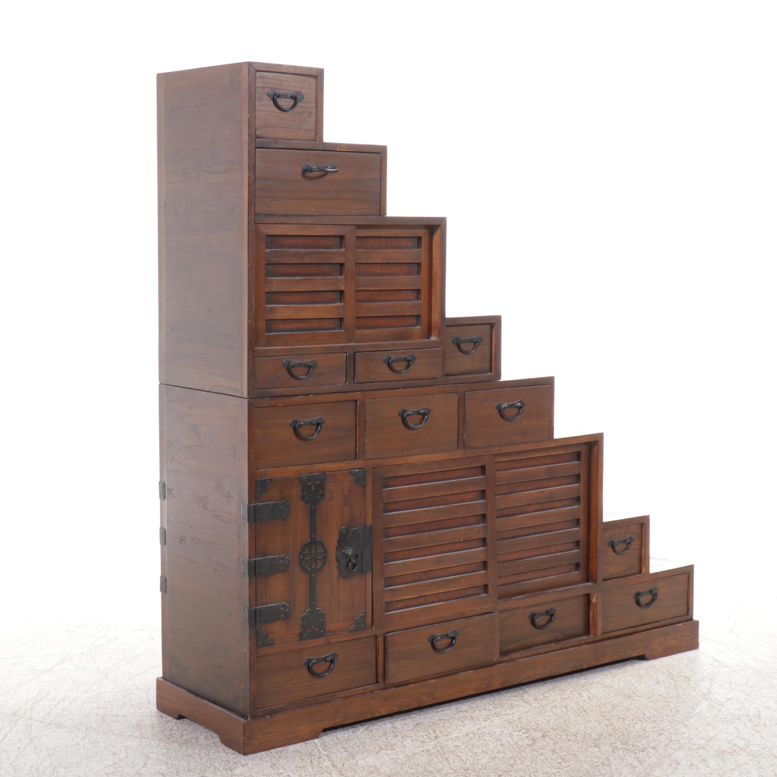 Japanese Tansu Step Cabinet, Late 20th/Early 21st Century