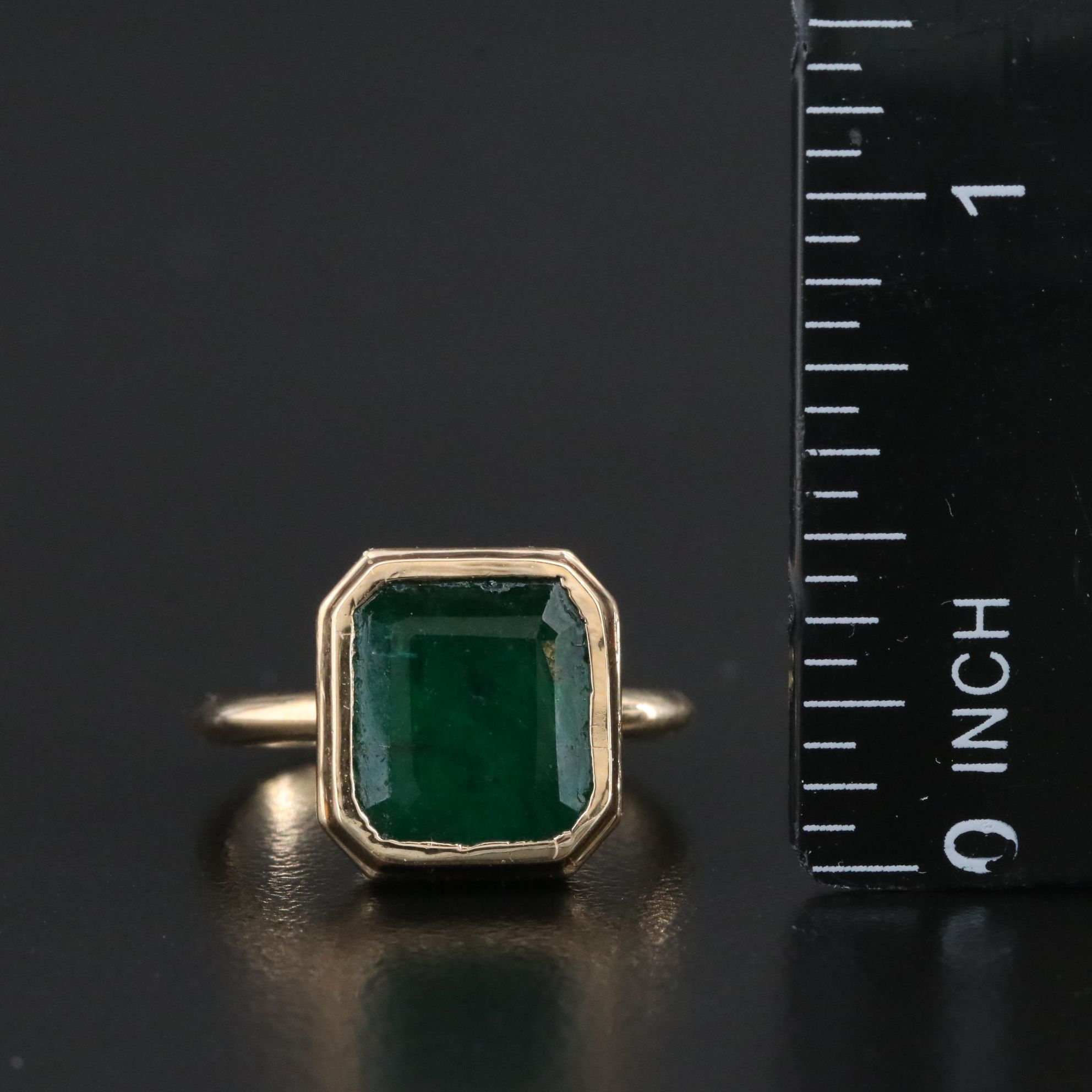 14K 5.72 CT Emerald Solitaire Ring