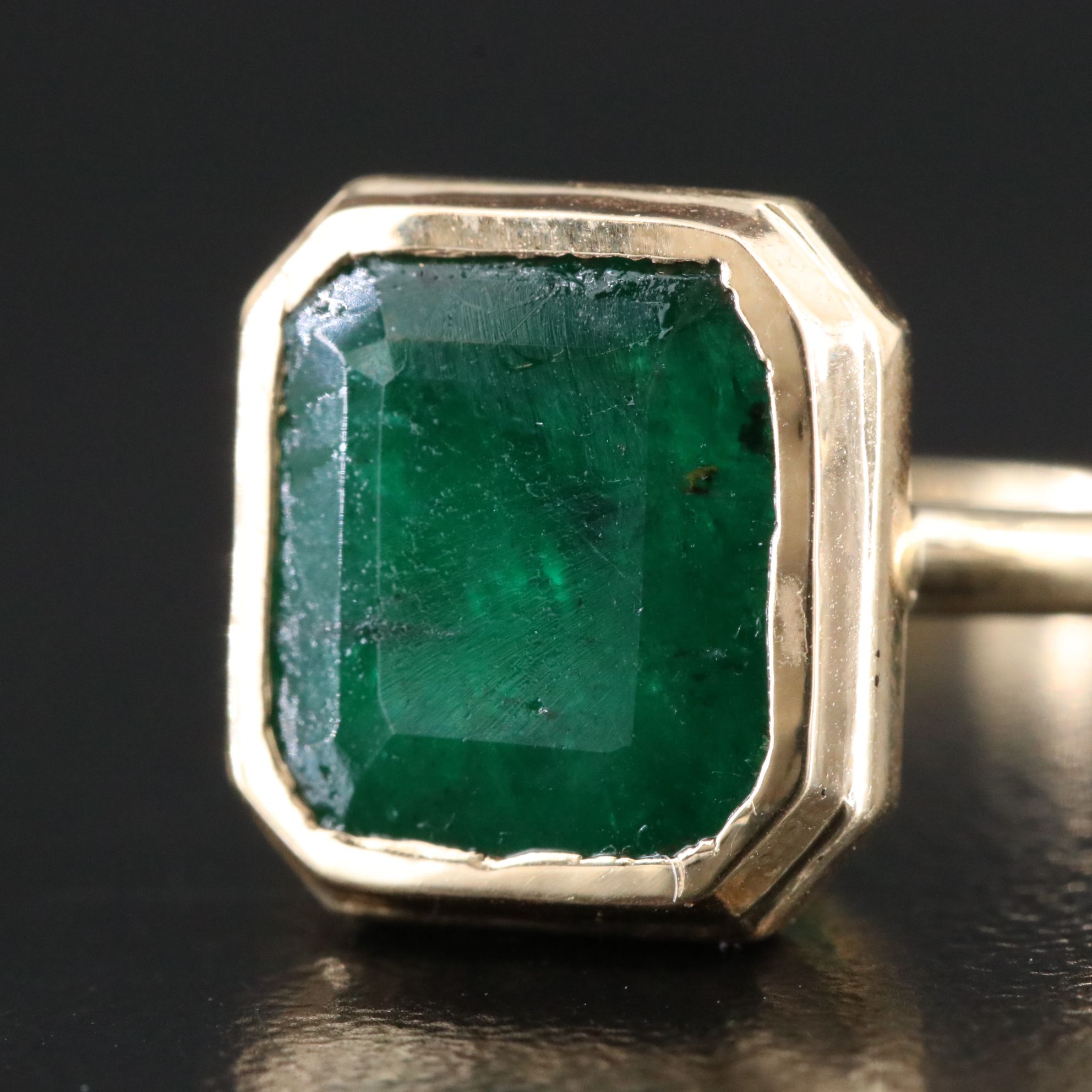 14K 5.72 CT Emerald Solitaire Ring