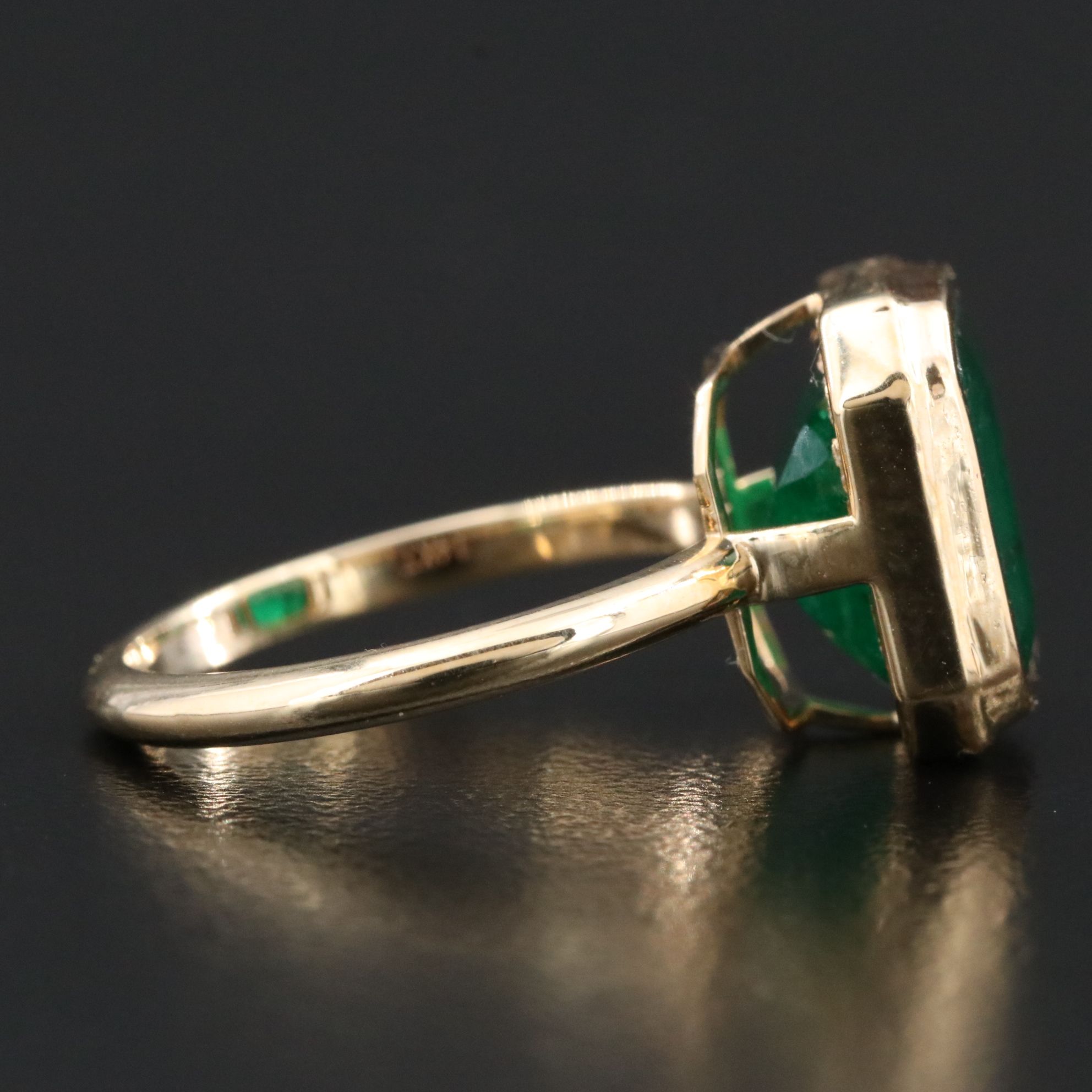 14K 5.72 CT Emerald Solitaire Ring