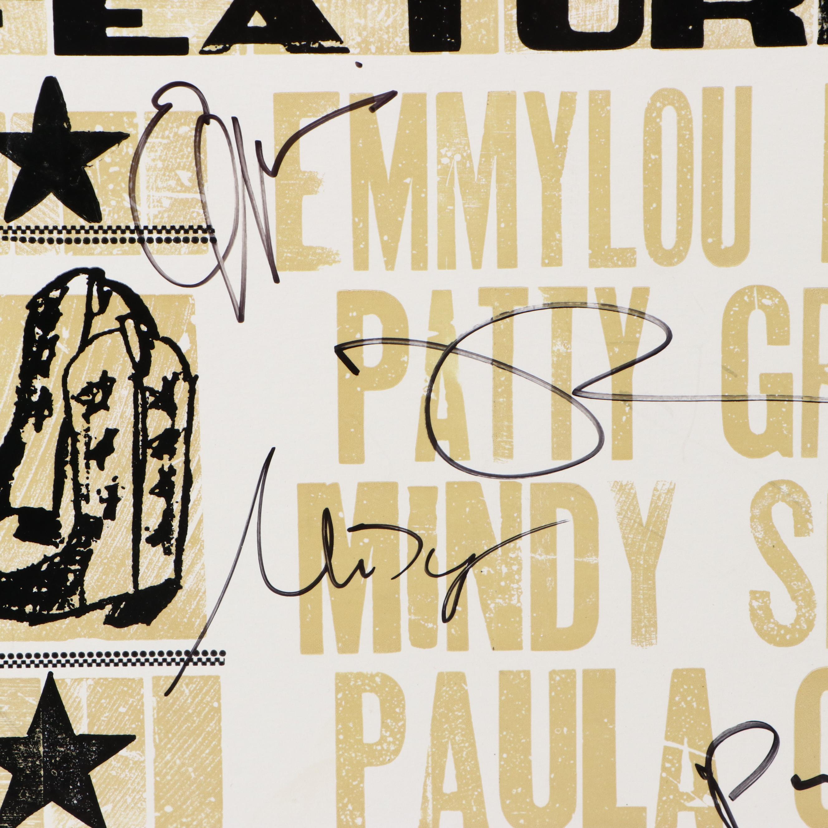 Emmylou Harris, Patty Griffin, Mindy Smith and Paula Cole Signed Poster, 2006