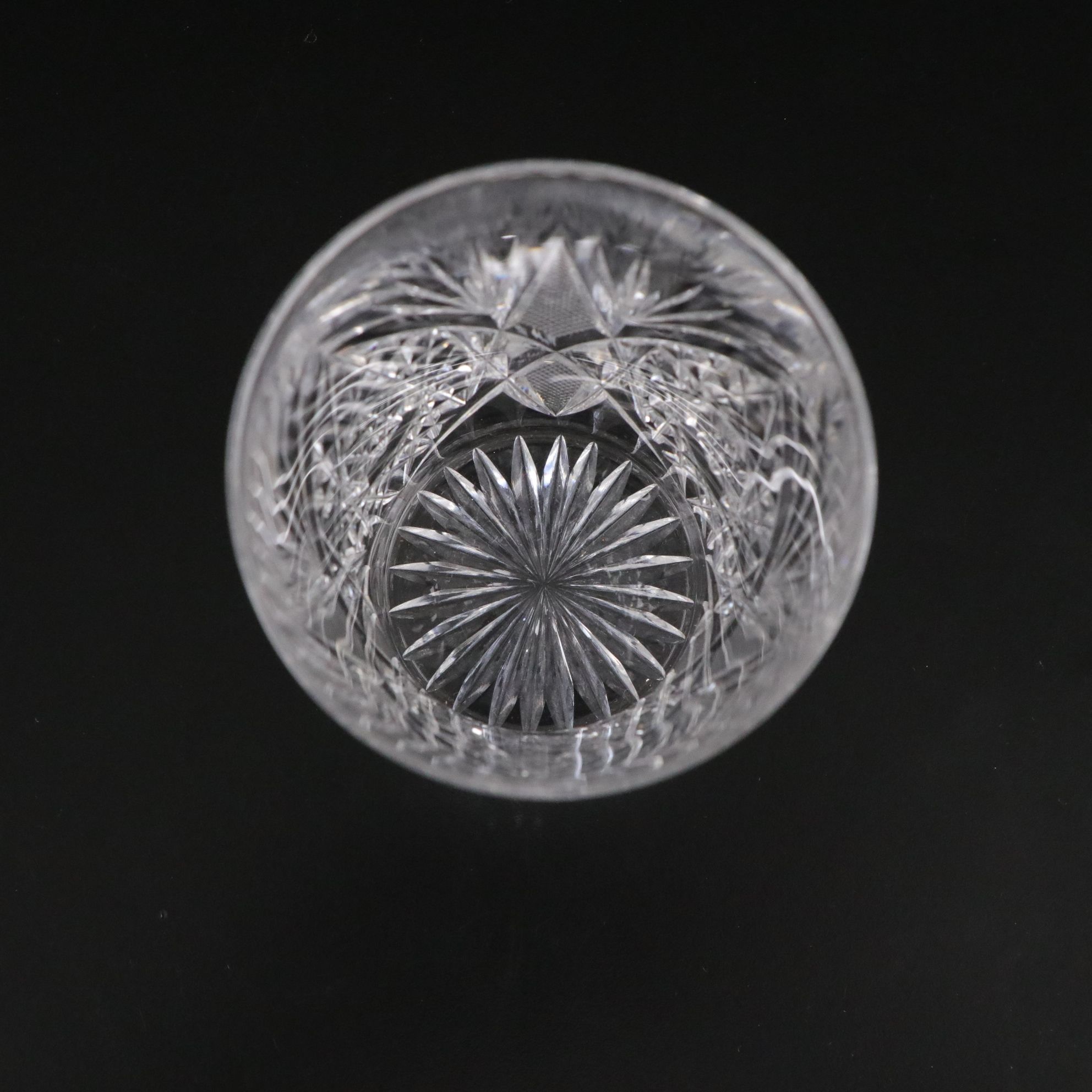 American Brilliant Cut Crystal Pinwheel Pitcher and Glasses