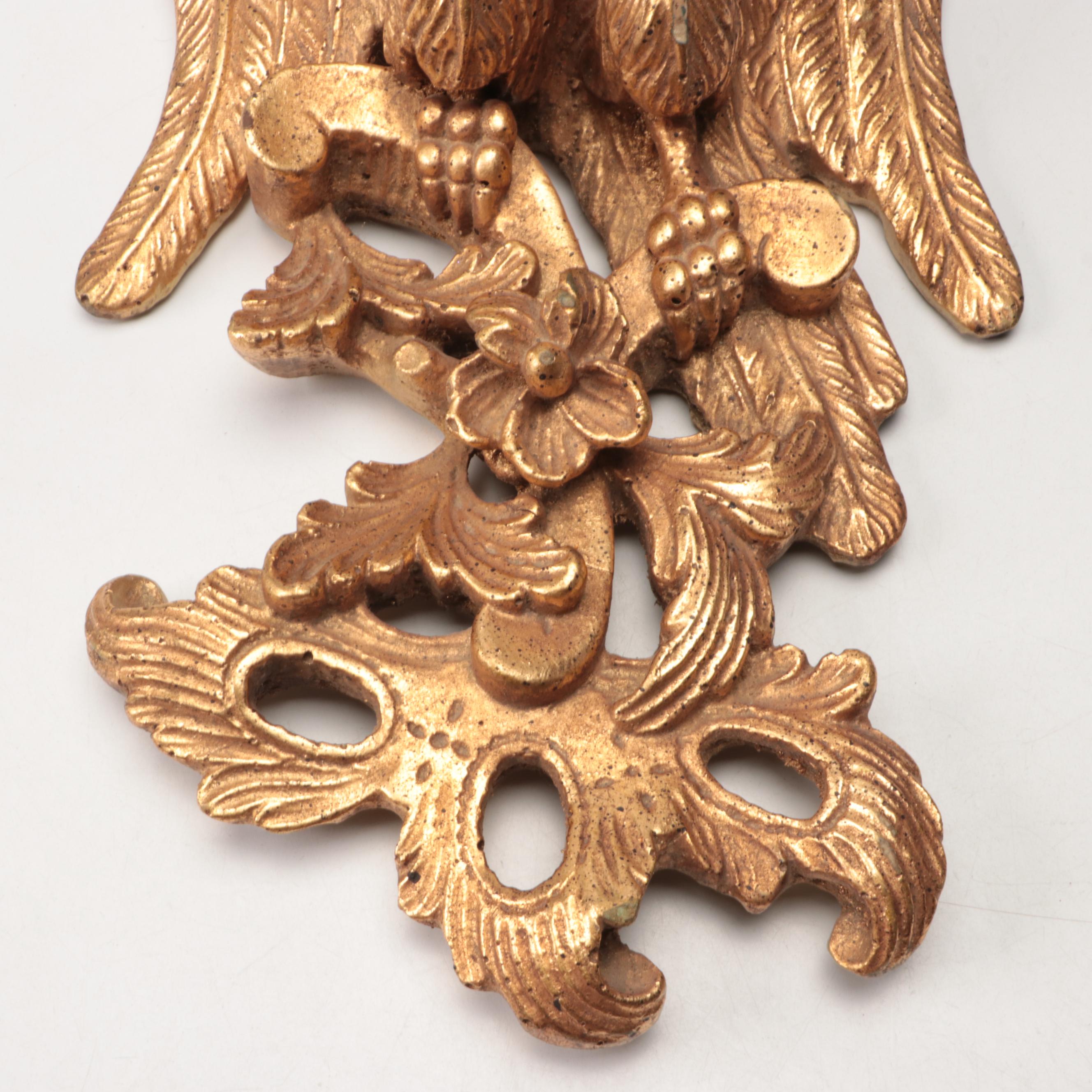 Federal Style Gold Finish Resin Wall Corbels