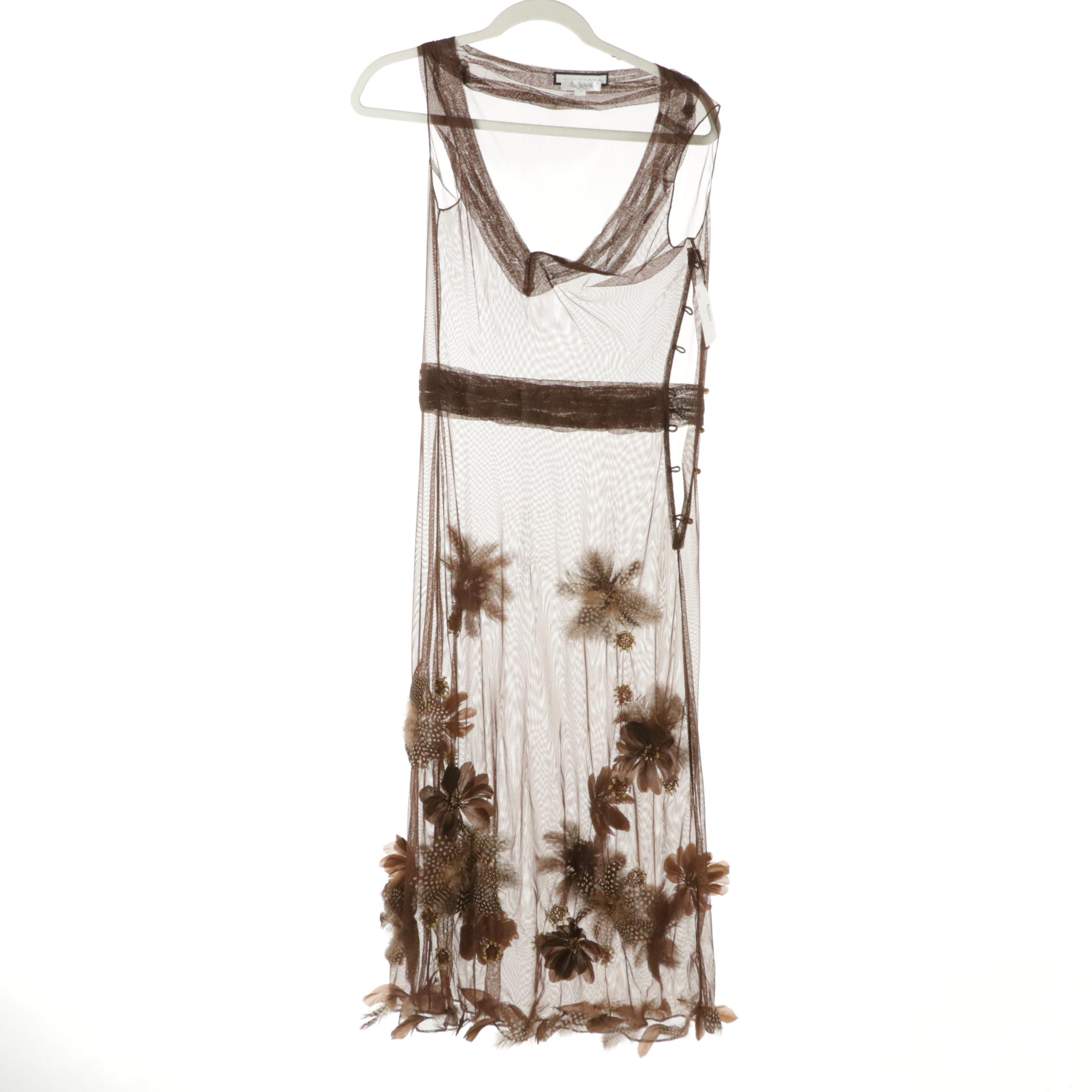 Lela Rose Feathered Sleeveless Dress, Ann Taylor Blouse & Garfield Marks Skirt