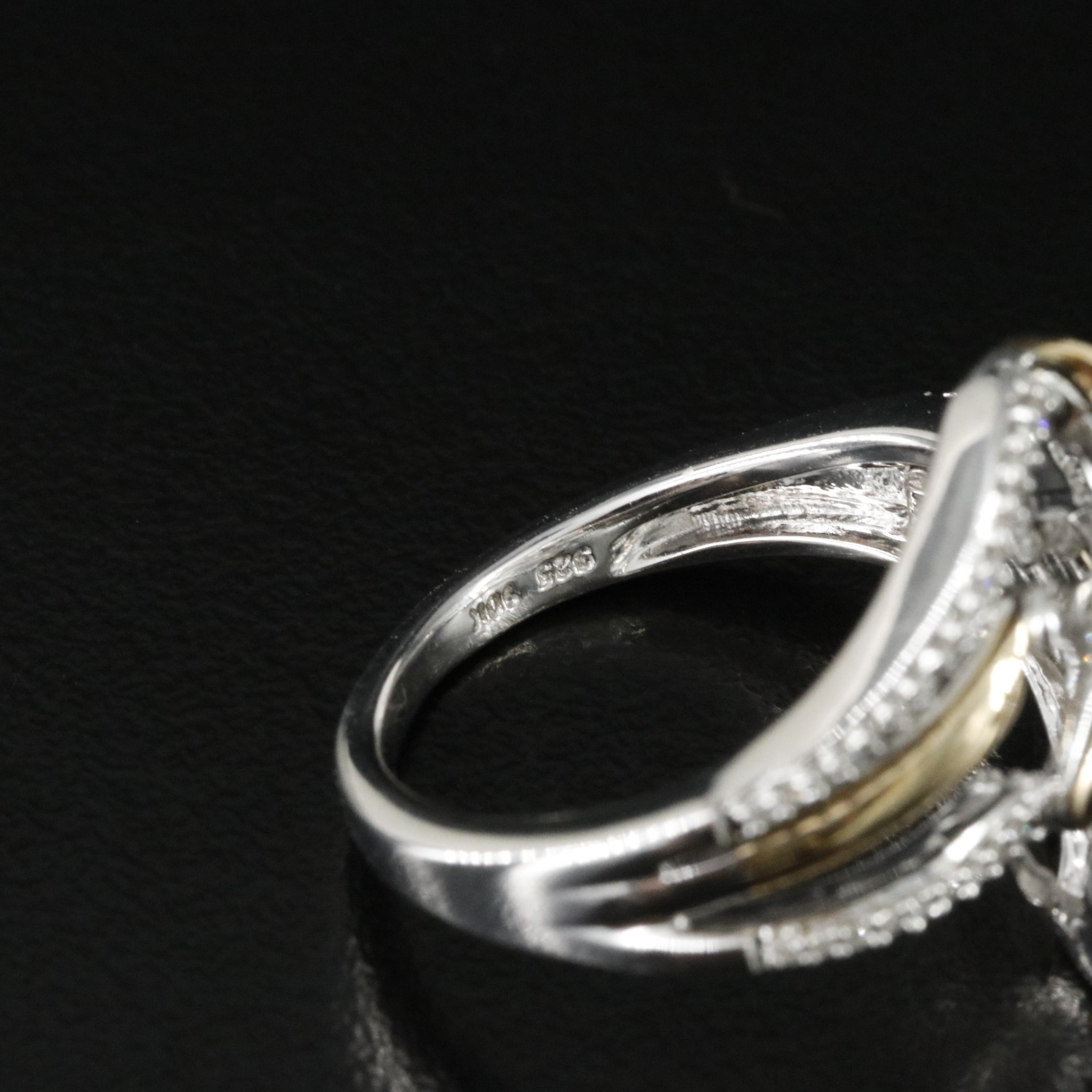 Sterling Diamond Ring with 10K Accent