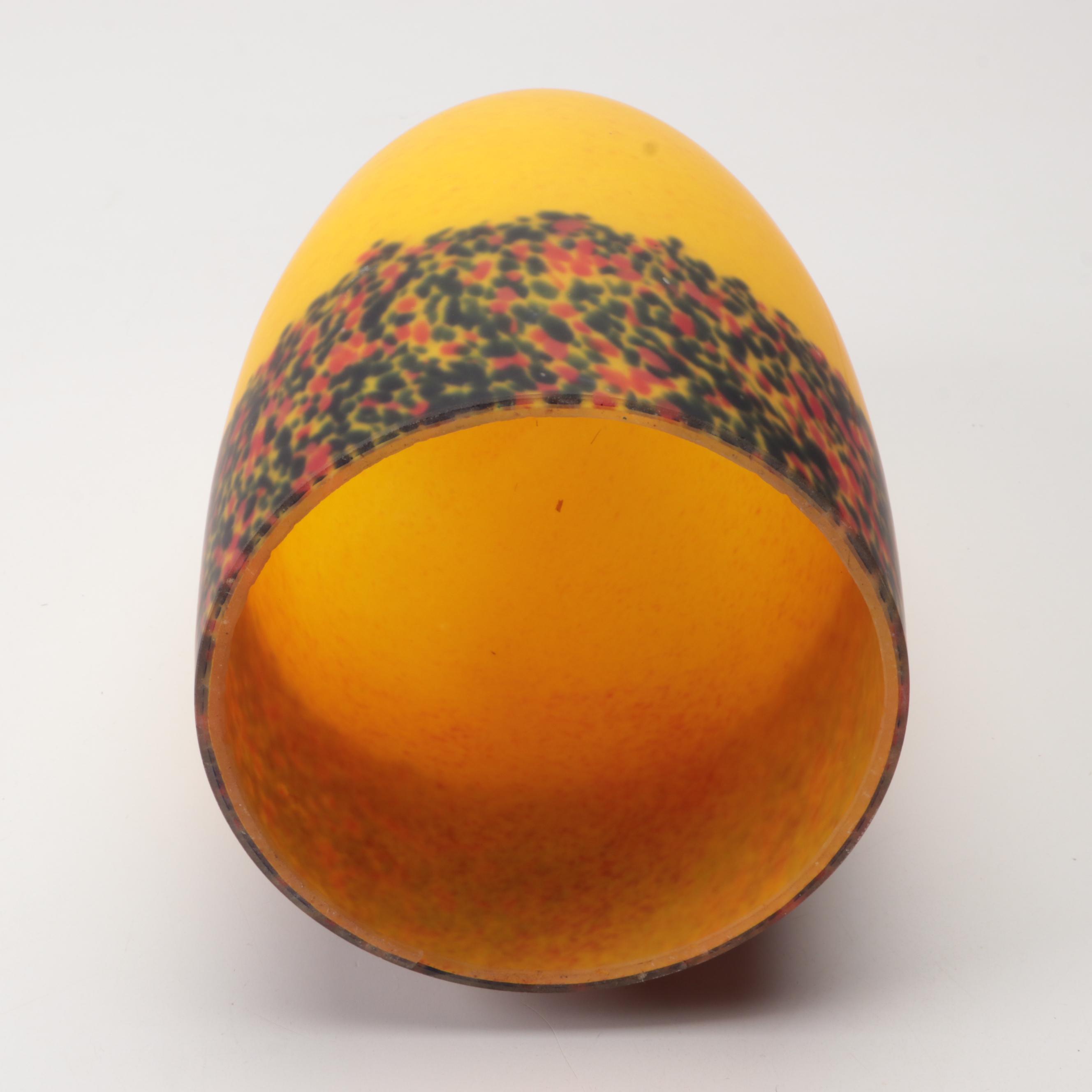 Mold-Blown Yellow and Confetti Satin Glass Pendant Shade