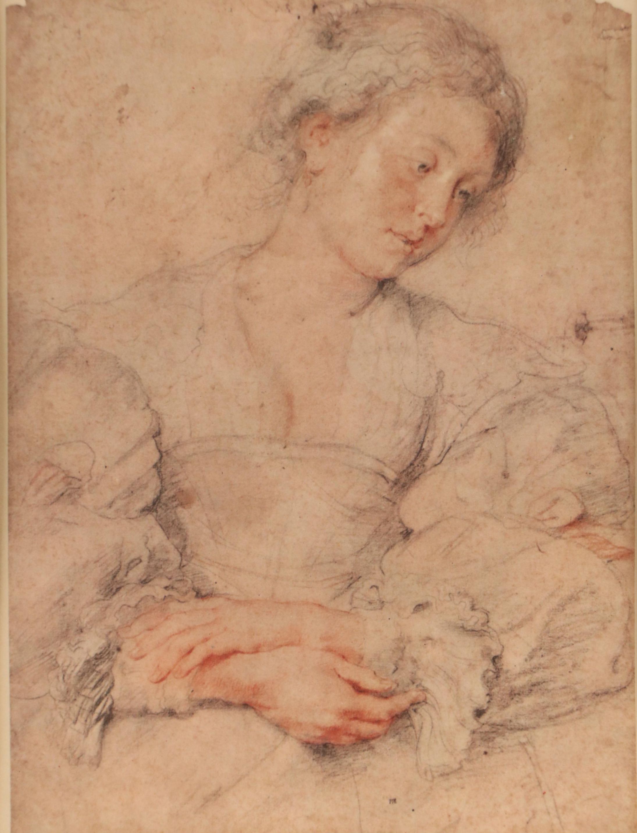 After Peter Paul Rubens Offset Lithograph "Young Woman With Folded Hands"