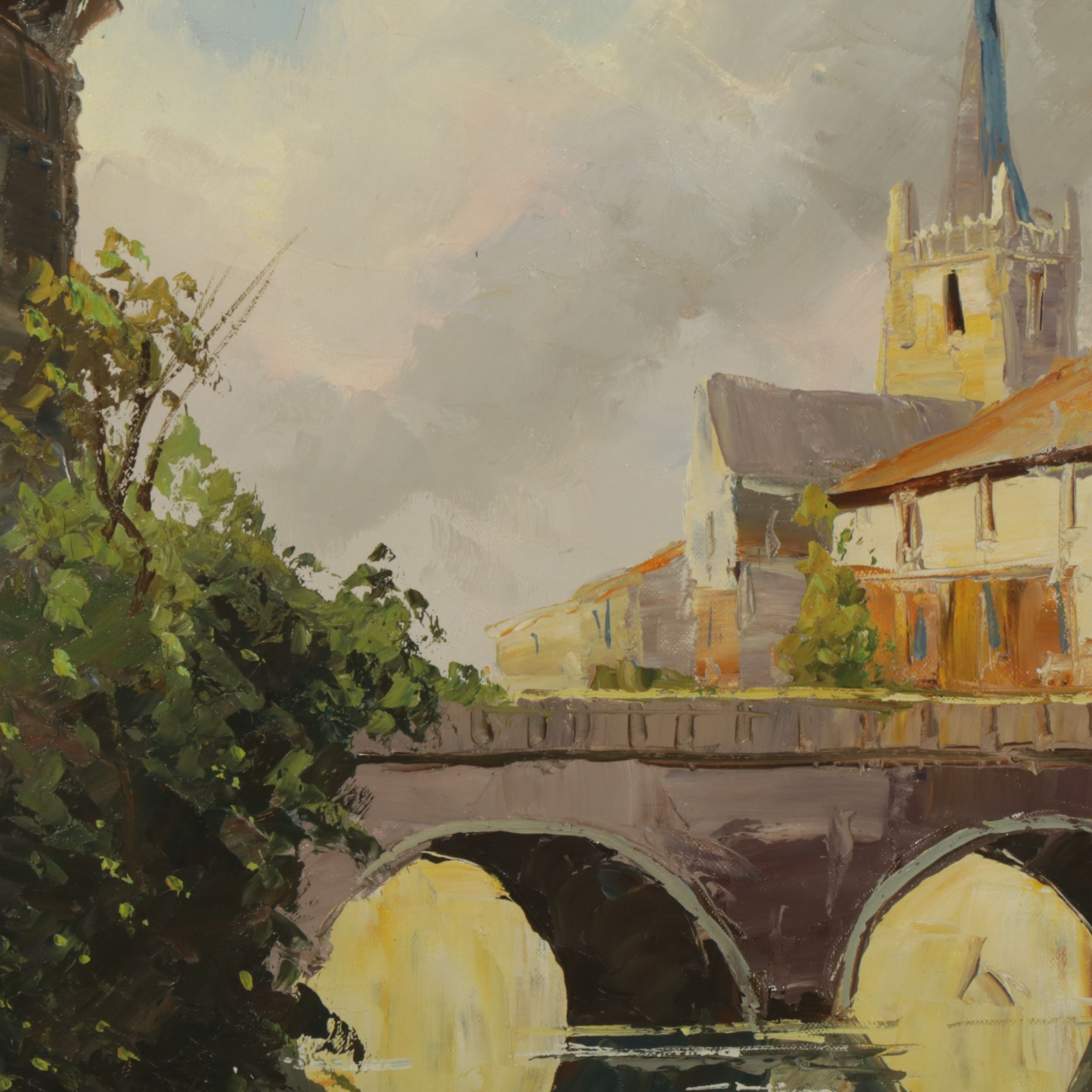 Bernard Laarhoven Oil Painting "Moret, France", Late 20th Century