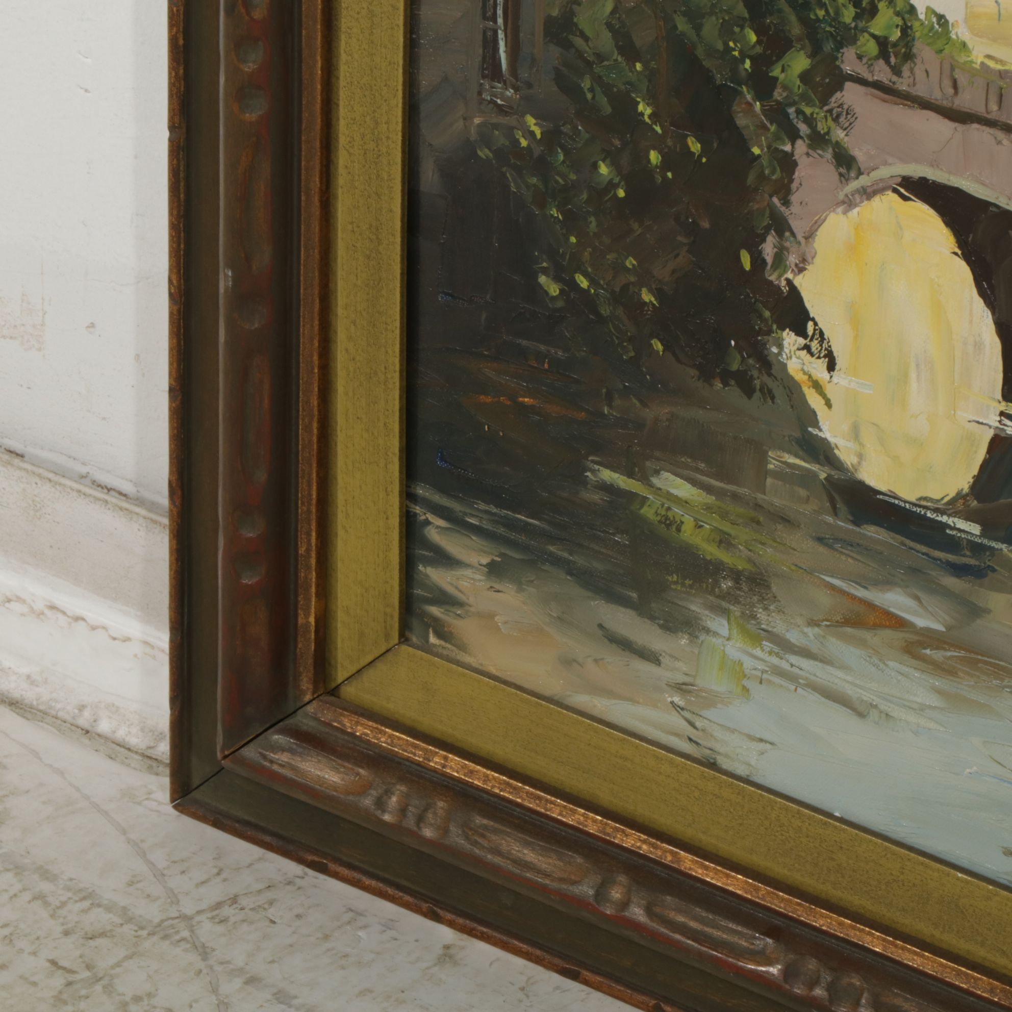 Bernard Laarhoven Oil Painting "Moret, France", Late 20th Century