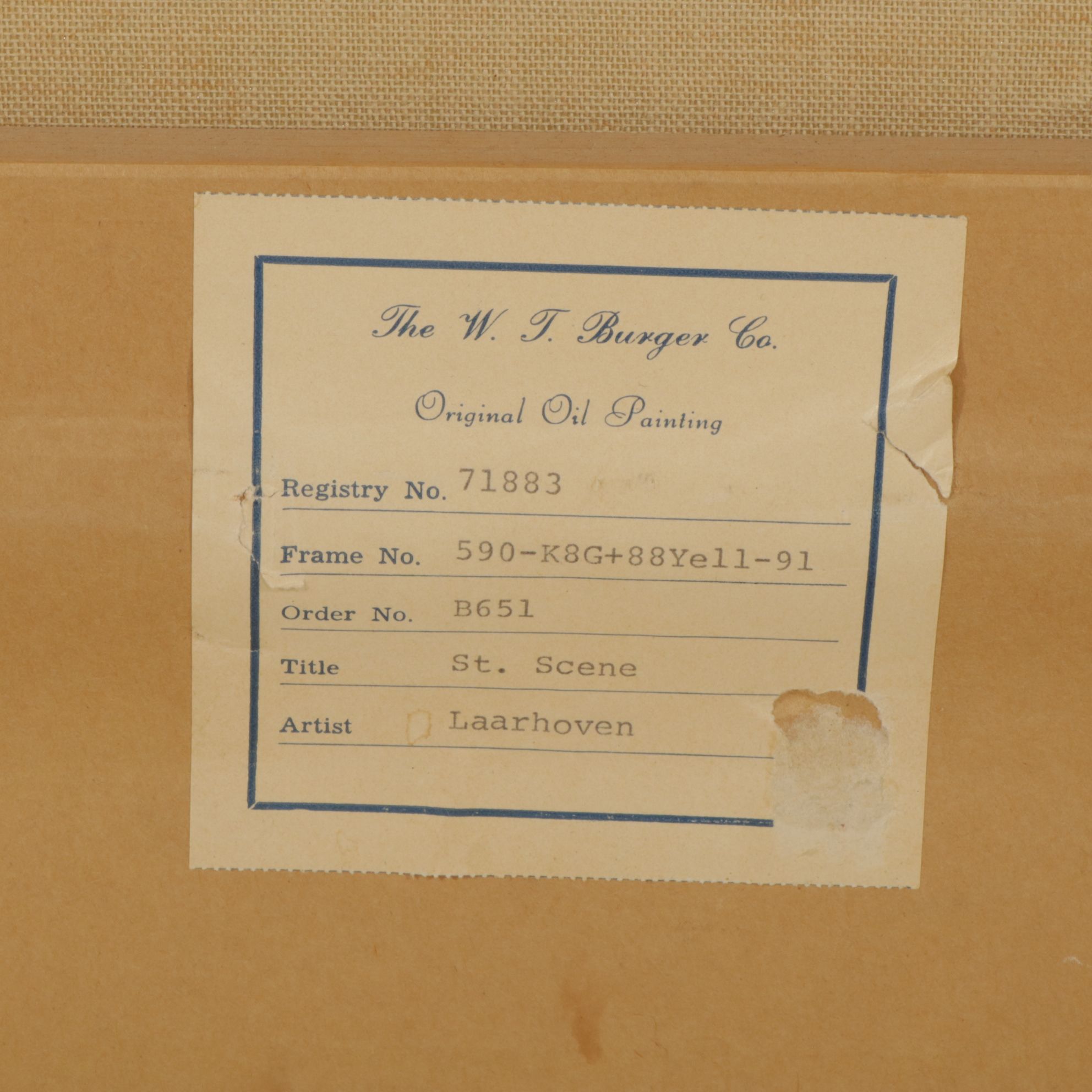 Bernard Laarhoven Oil Painting "Moret, France", Late 20th Century