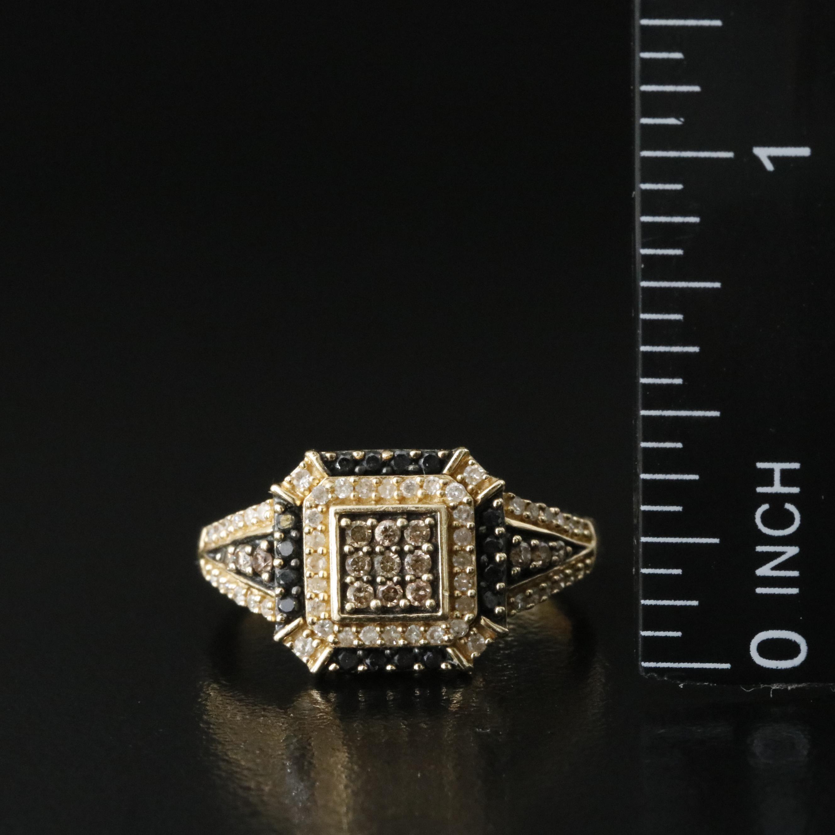 14K 0.54 CTW Diamond Ring with Fancy Black Diamonds