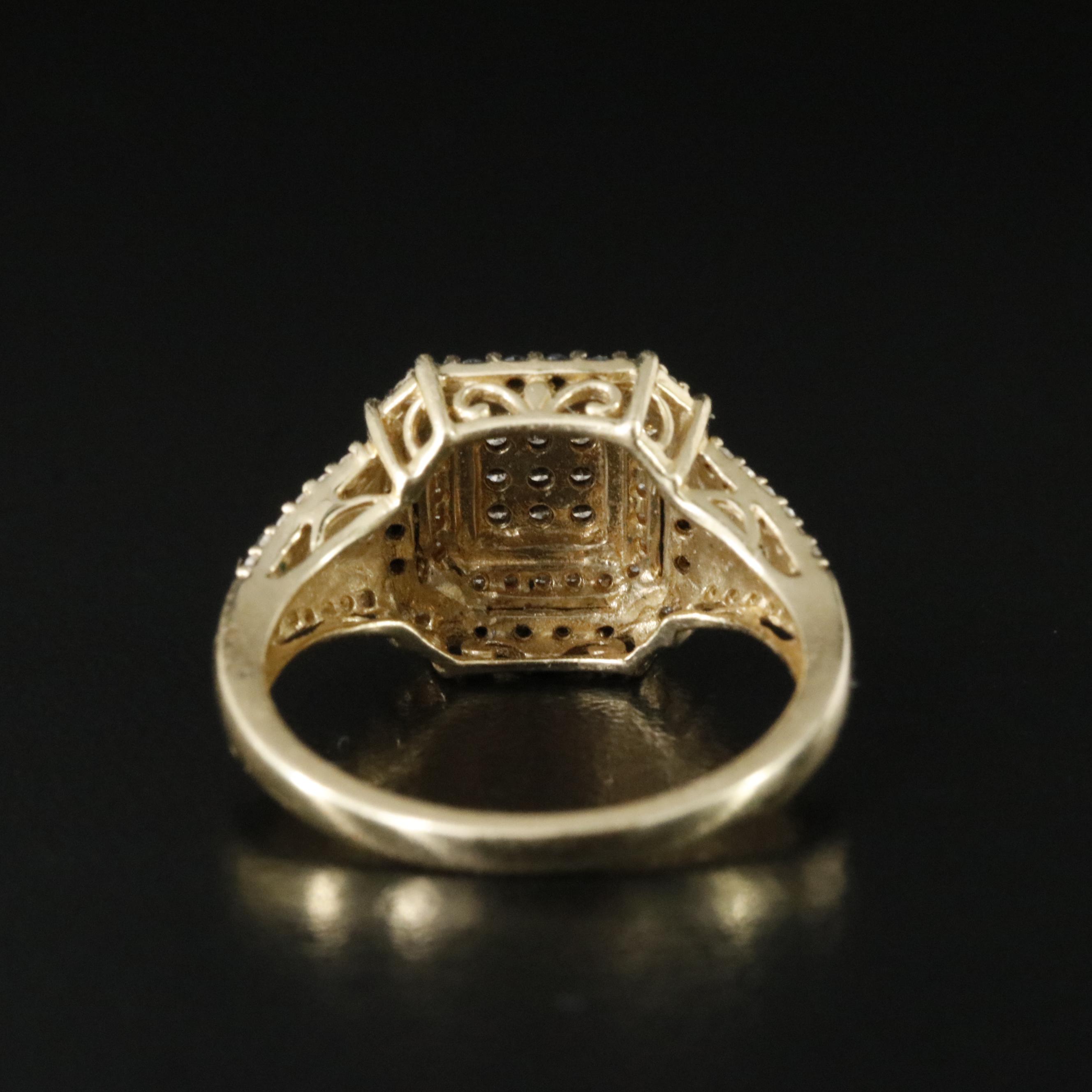 14K 0.54 CTW Diamond Ring with Fancy Black Diamonds