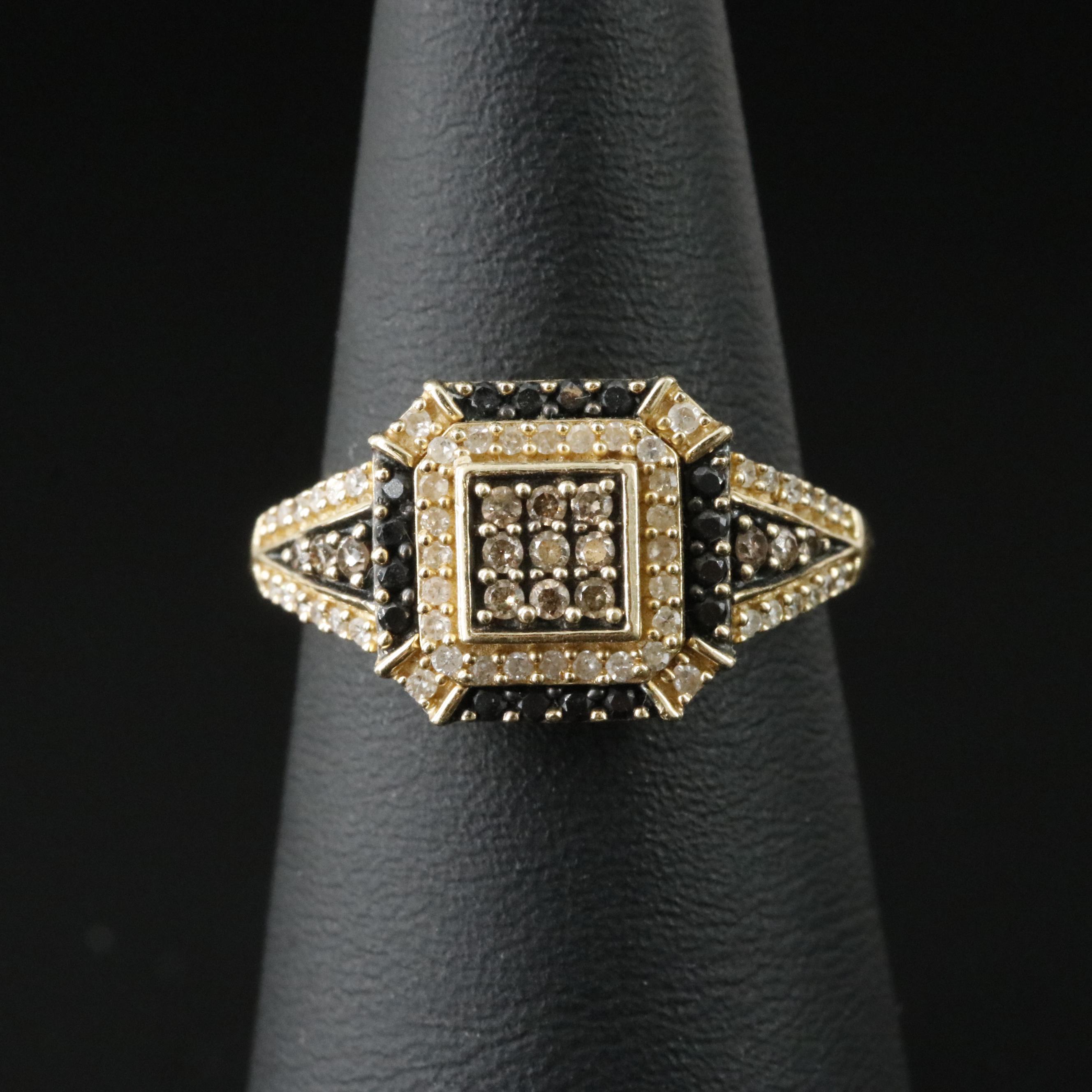 14K 0.54 CTW Diamond Ring with Fancy Black Diamonds