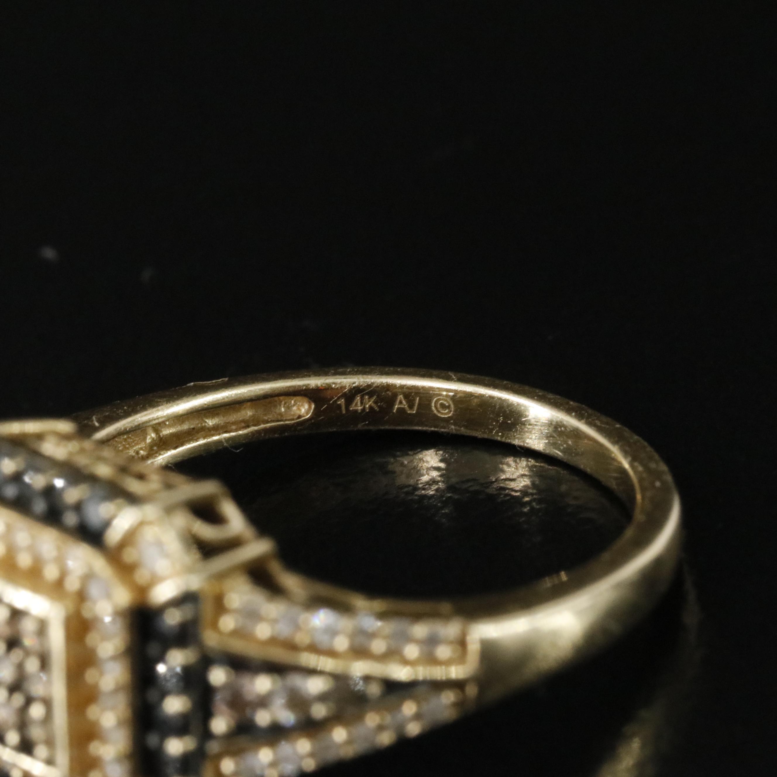 14K 0.54 CTW Diamond Ring with Fancy Black Diamonds