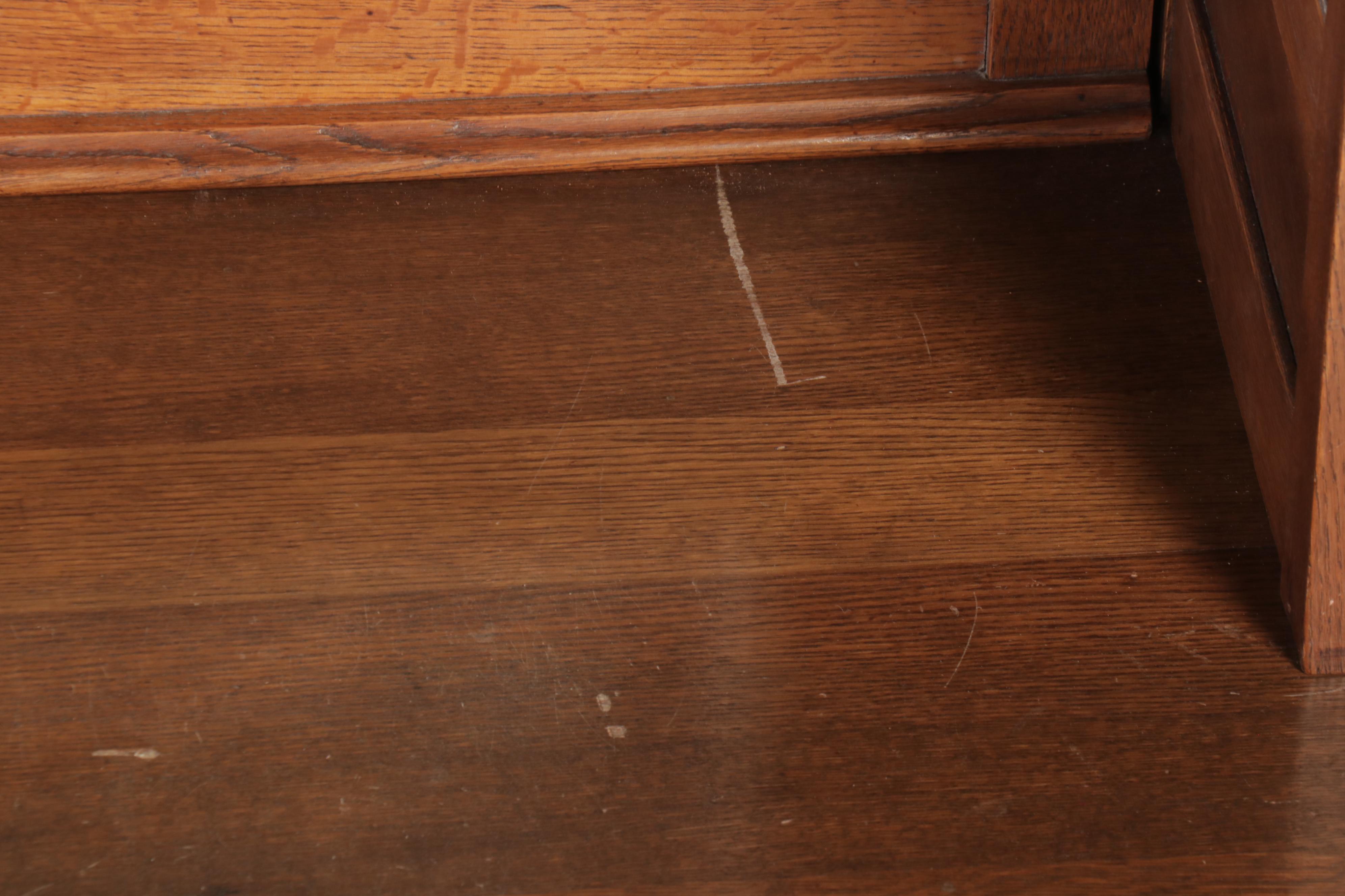 Victorian Oak Washstand with Mirror, Late 19th/Early 20th Century