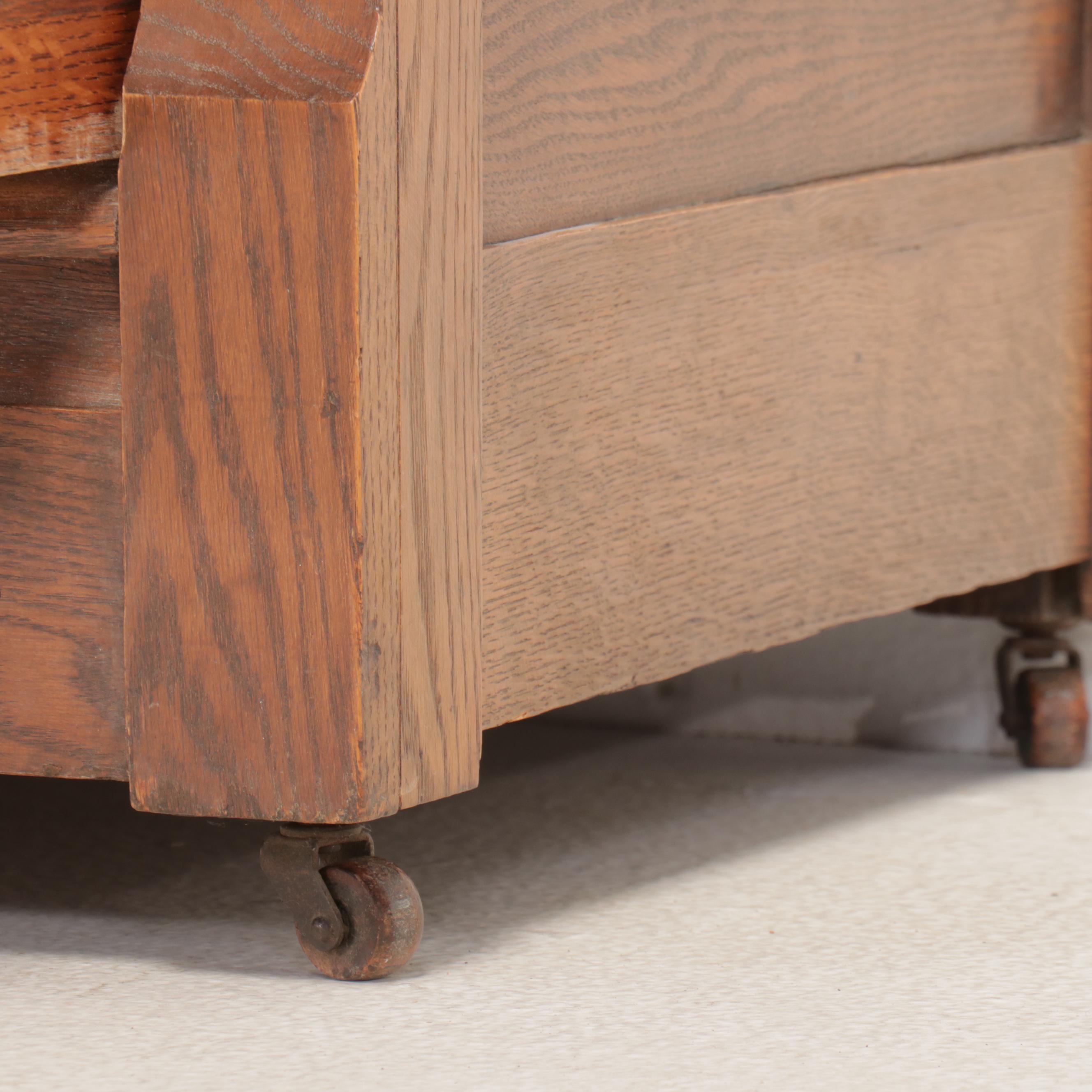 Victorian Oak Washstand with Mirror, Late 19th/Early 20th Century