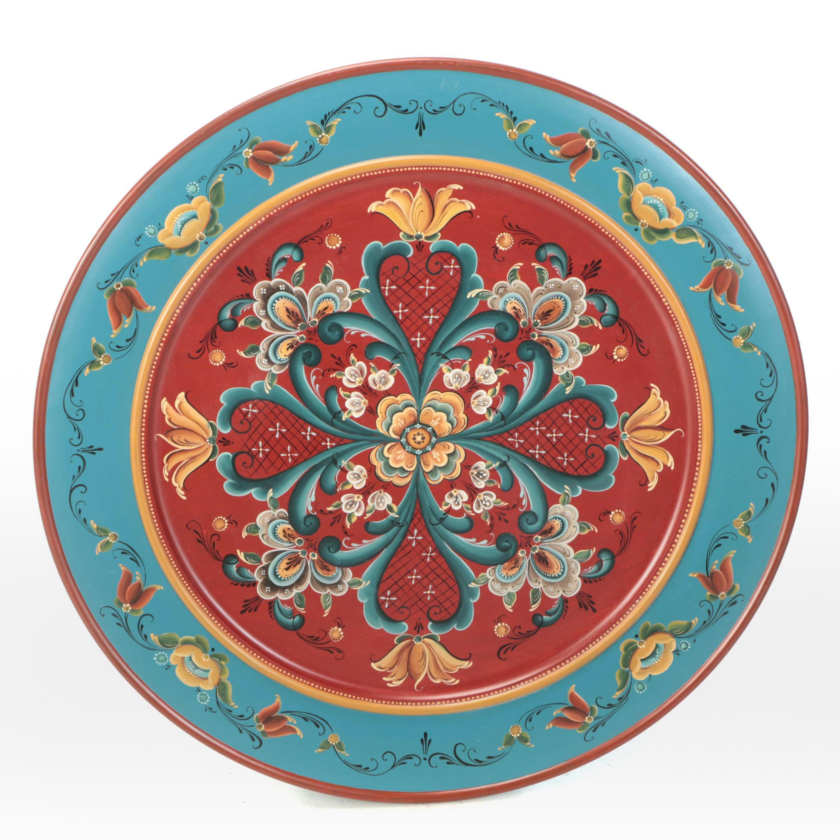 Rosemaling Hand-Painted Wooden Wall Art