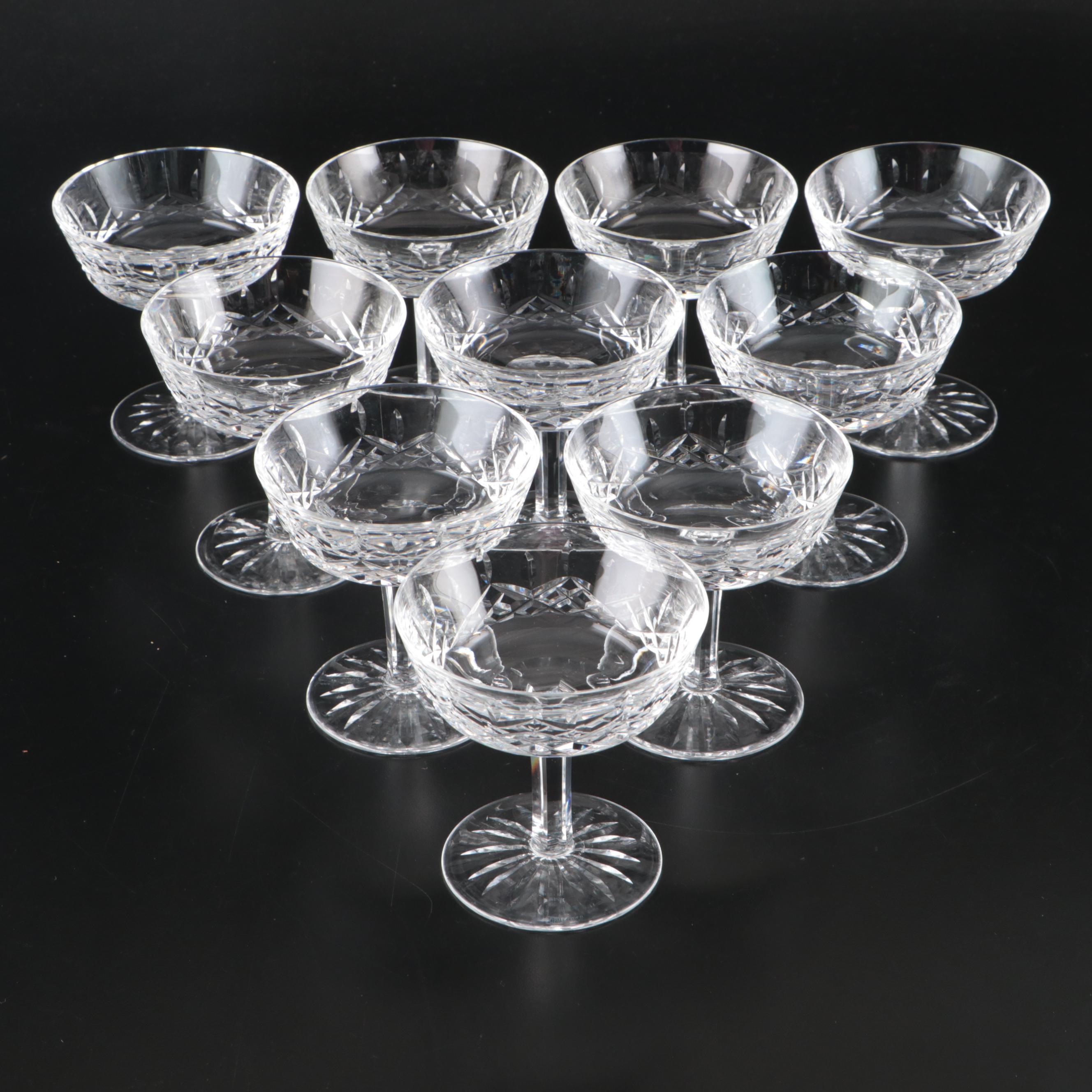 Waterford "Lismore" Crystal Champagne Coupes