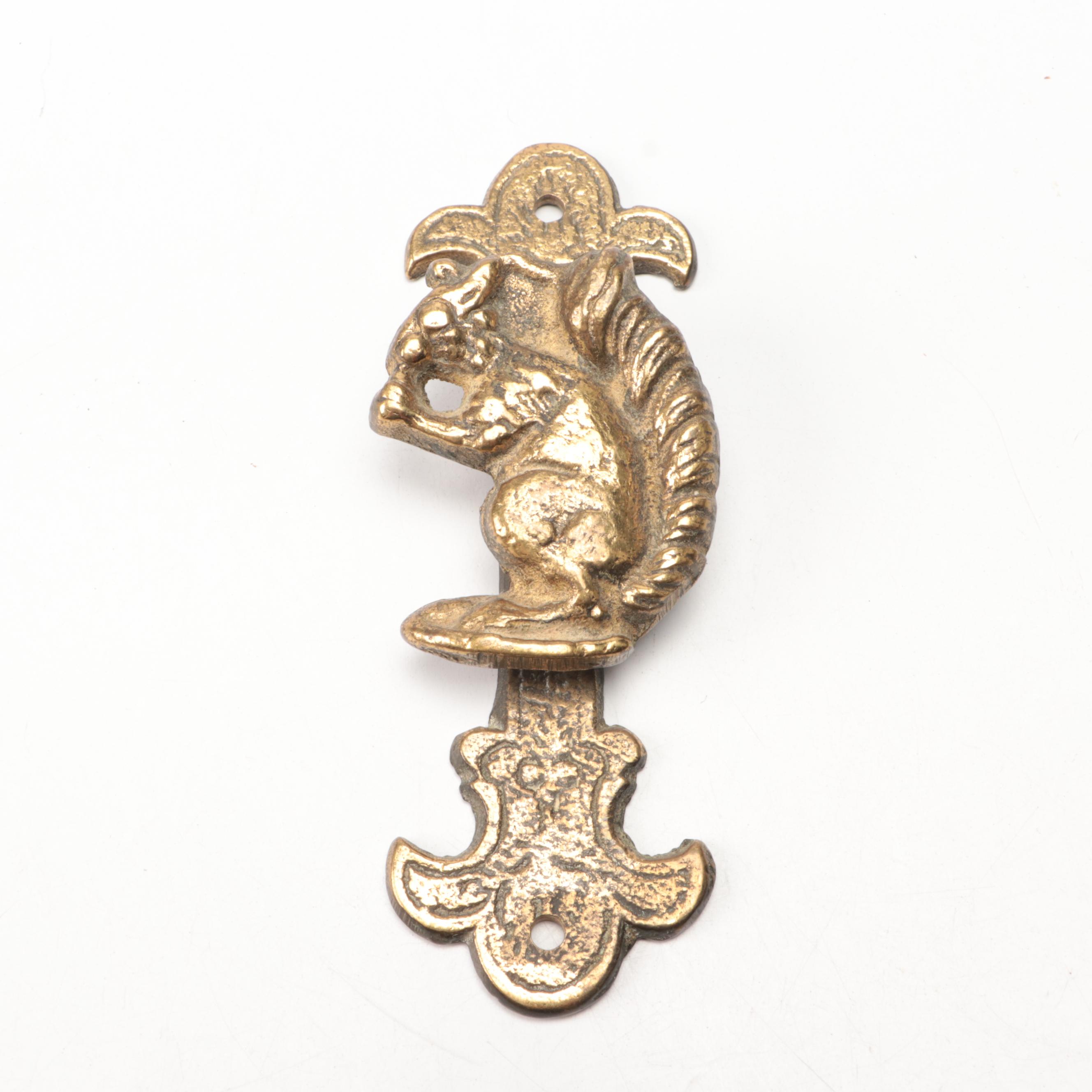 Lewis Buckles Pewter Belt Buckle, Chinese Brass Bell, and Animal Door Knockers