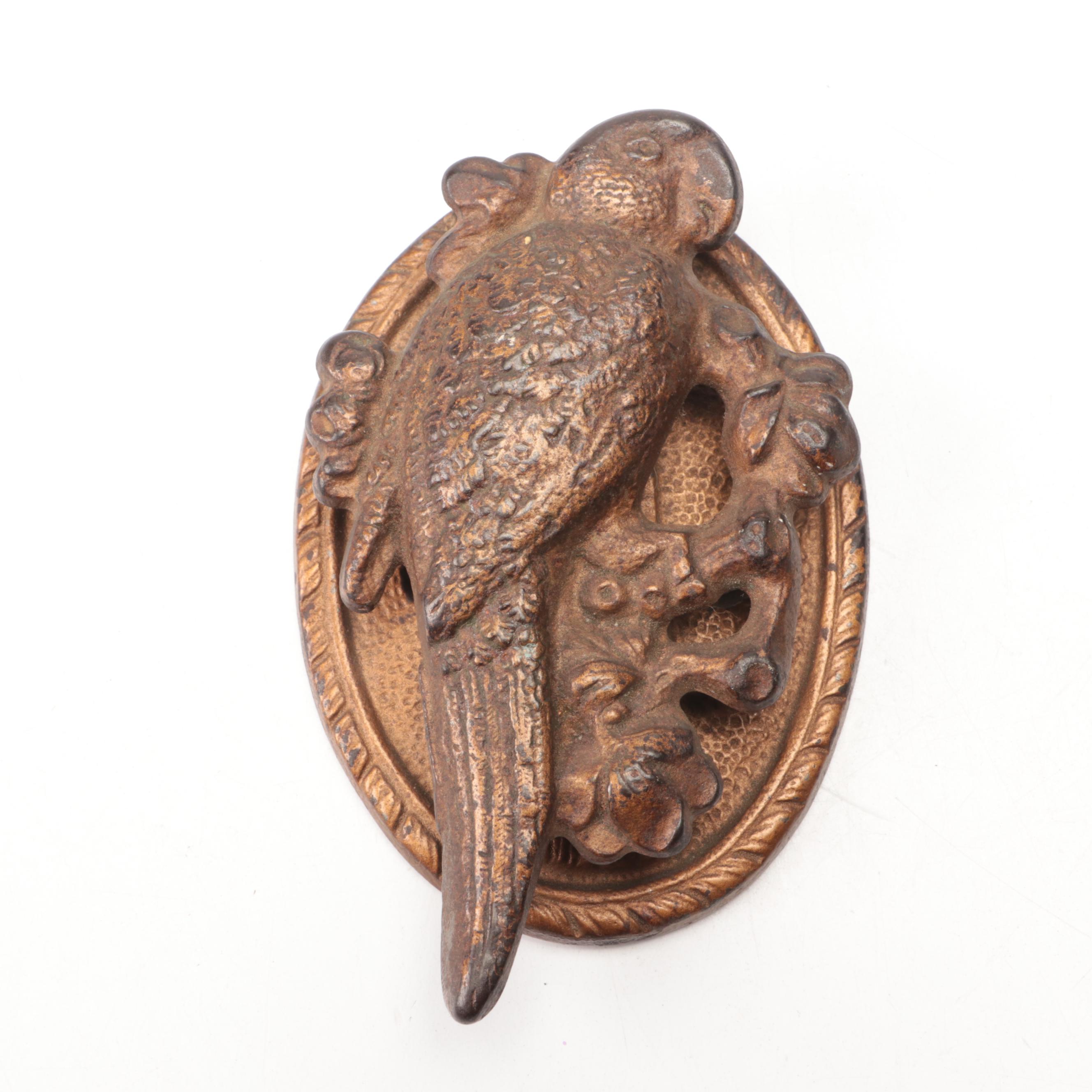 Lewis Buckles Pewter Belt Buckle, Chinese Brass Bell, and Animal Door Knockers